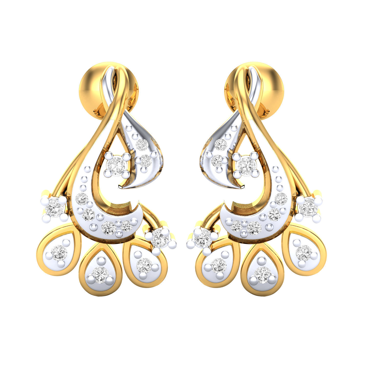 Women earrings 3dm render detail 3D print model 3D print model_14