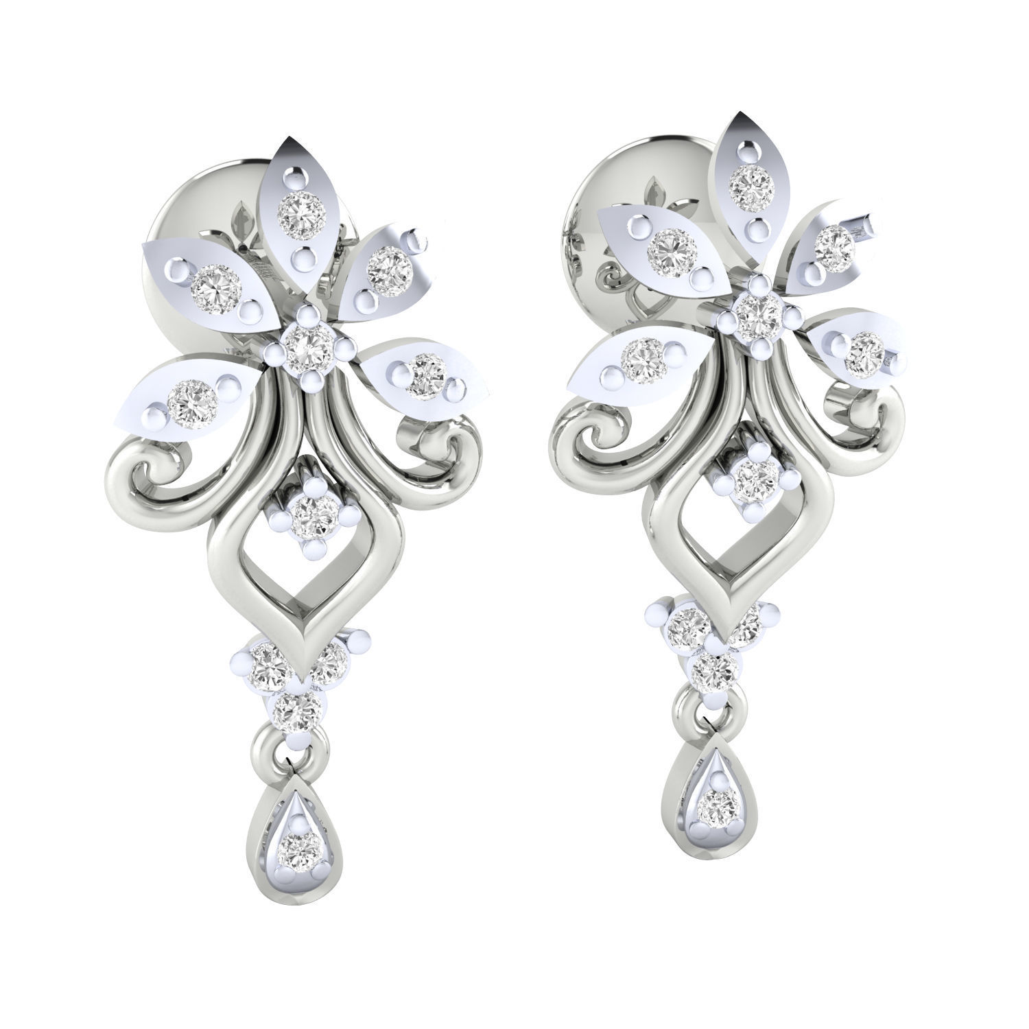 Women earrings 3dm render detail 3D print model 3D print model_9