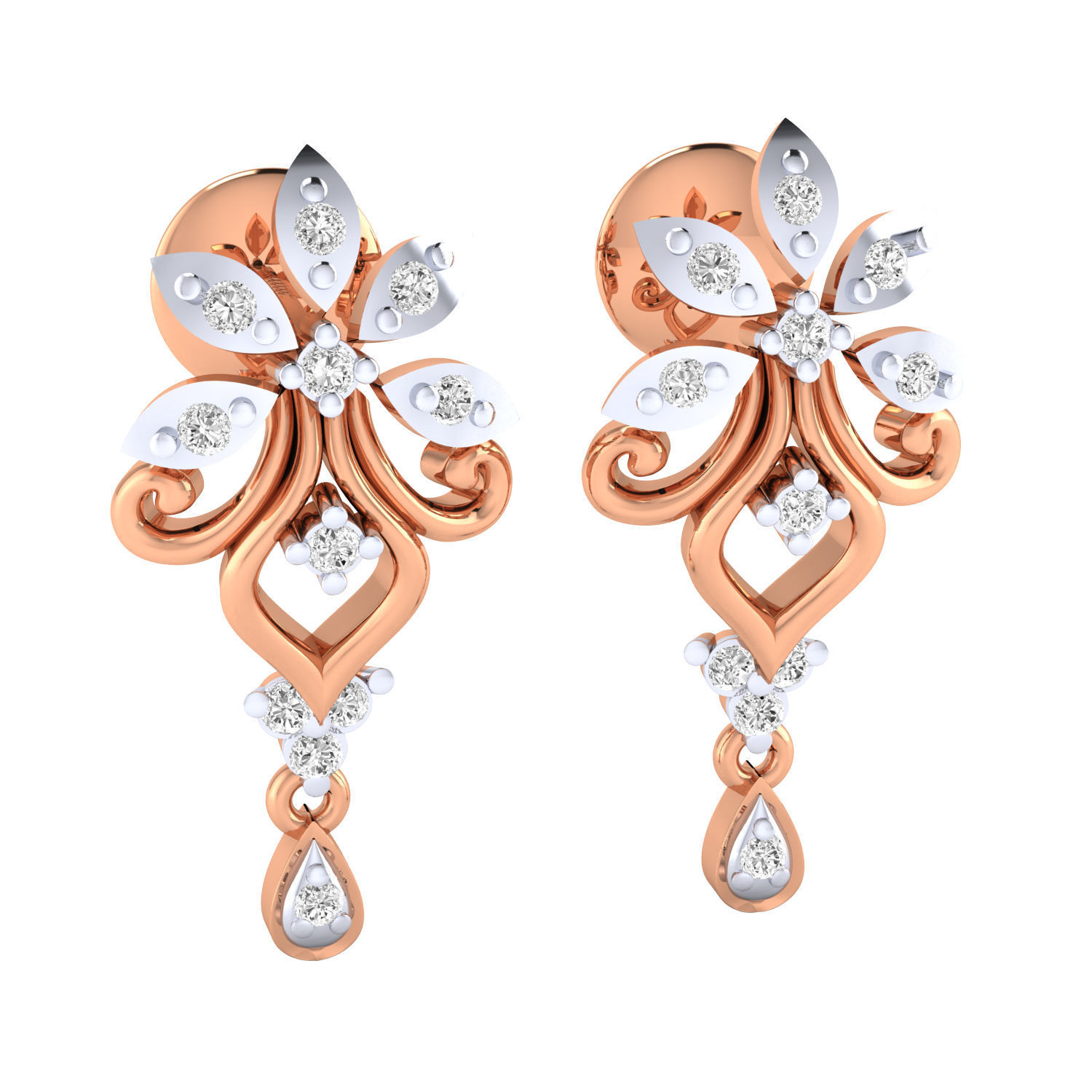 Women earrings 3dm render detail 3D print model 3D print model_17