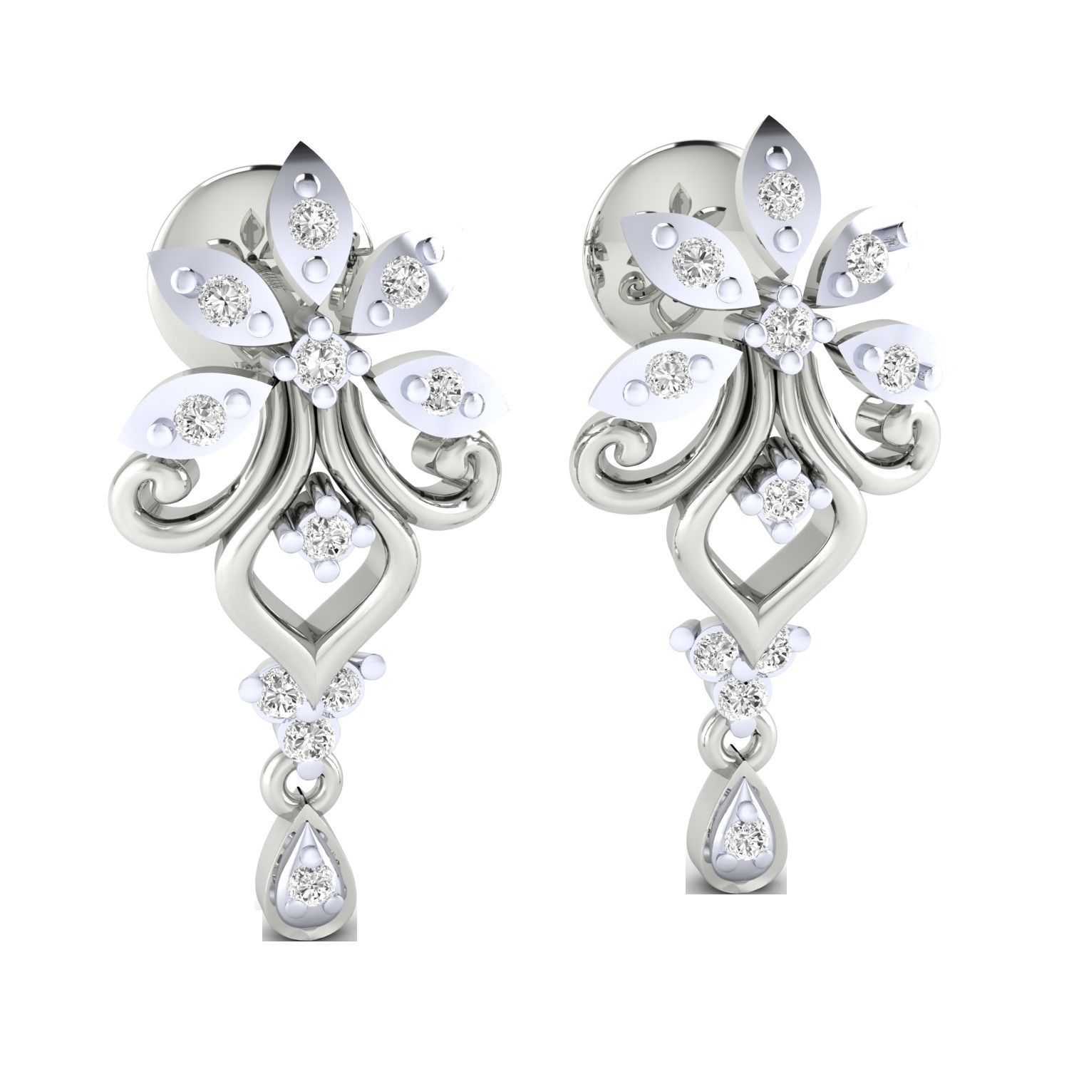 Women earrings 3dm render detail 3D print model 3D print model_10