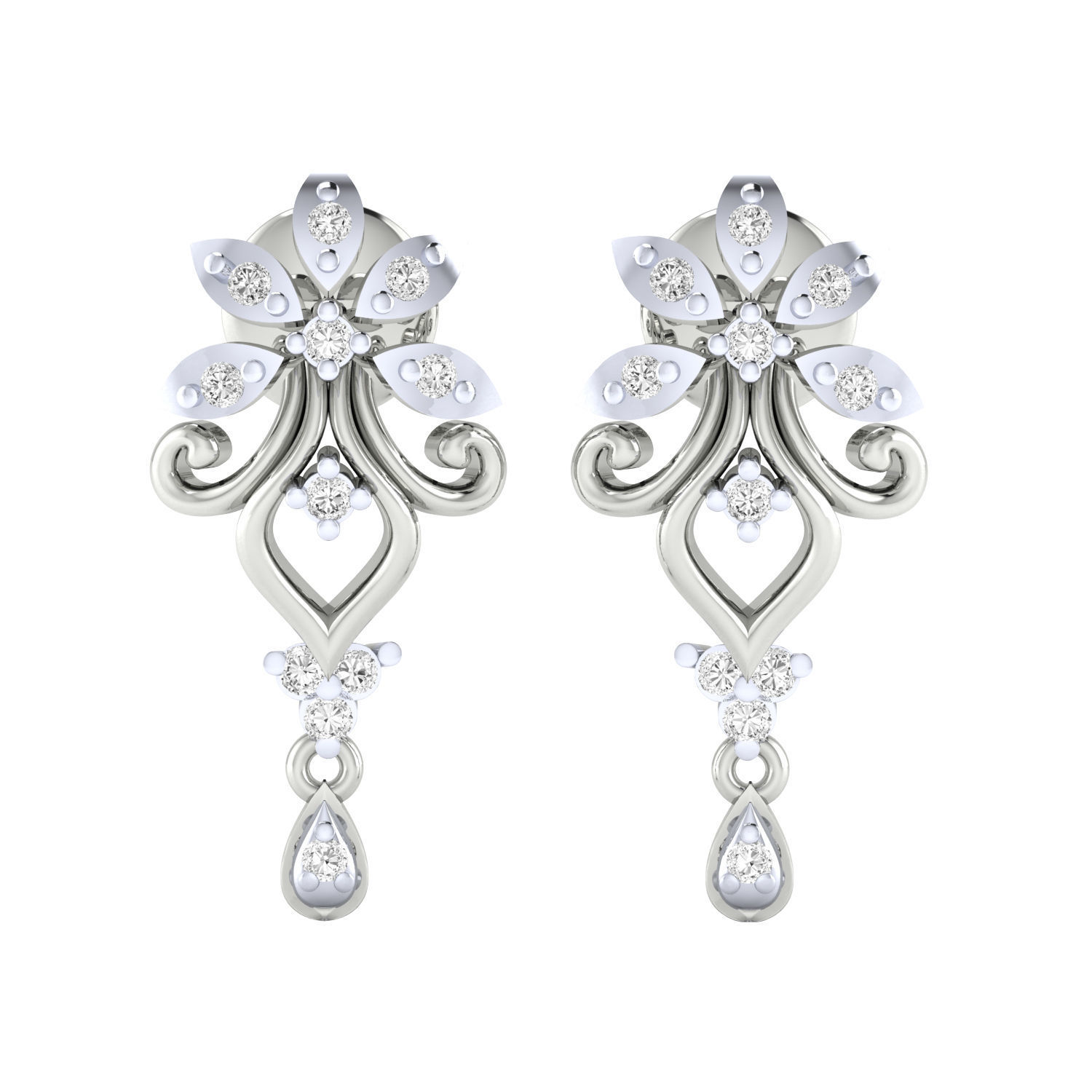 Women earrings 3dm render detail 3D print model 3D print model_3