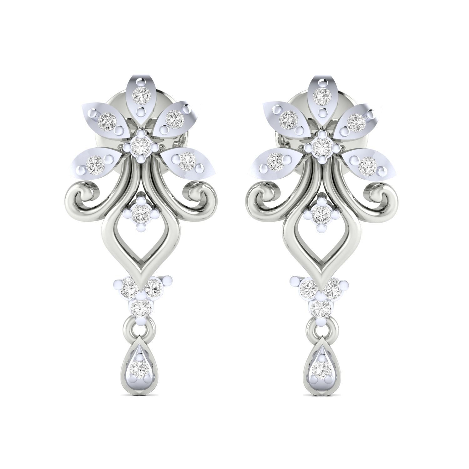 Women earrings 3dm render detail 3D print model 3D print model_4