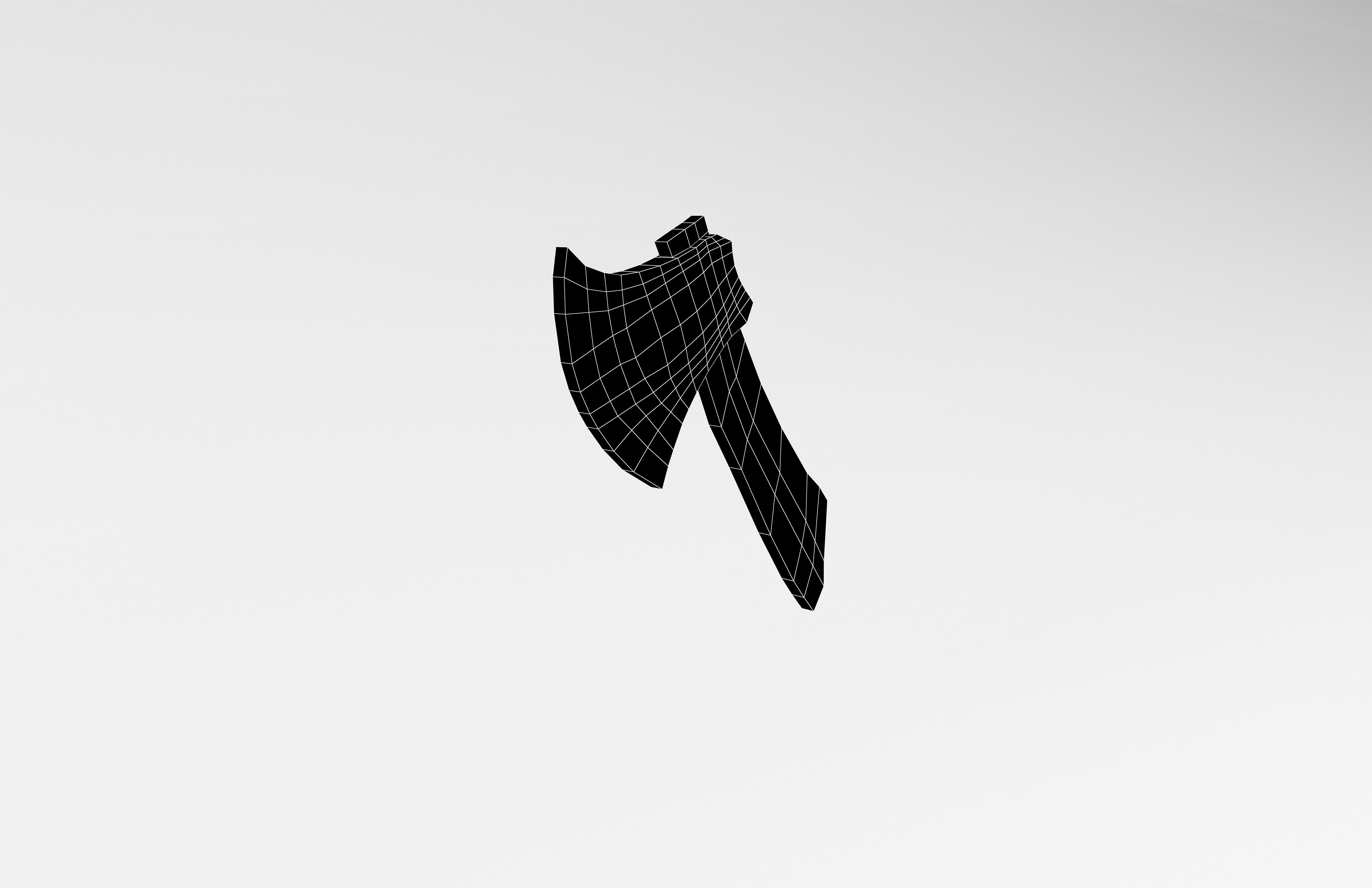 Low Poly Axe 006 Low-poly 3D model_7