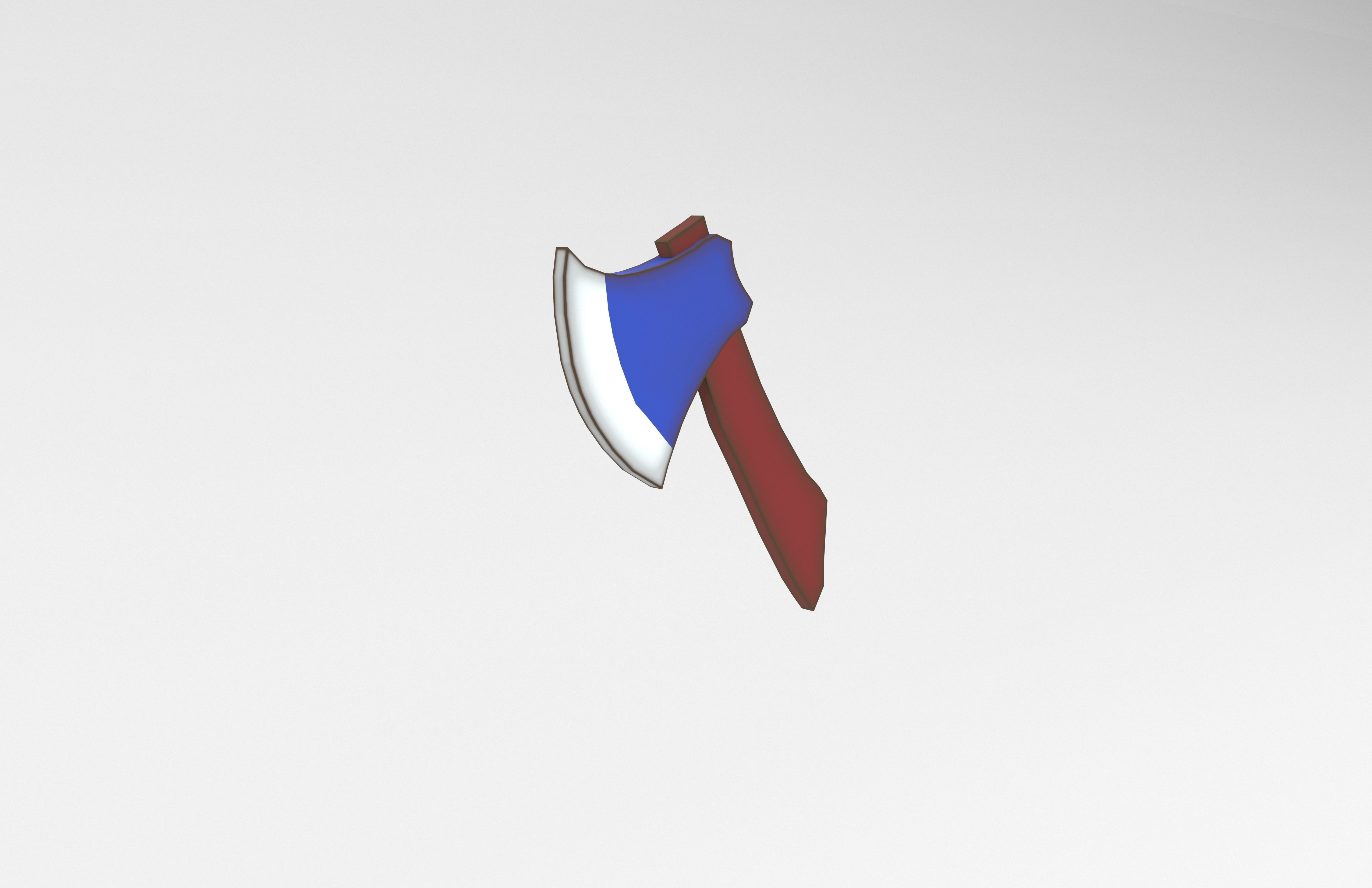Low Poly Axe 006 Low-poly 3D model_3