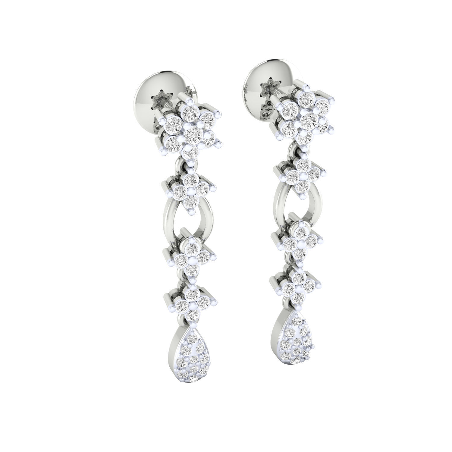 Women earrings 3dm render detail 3D print model 3D print model_4