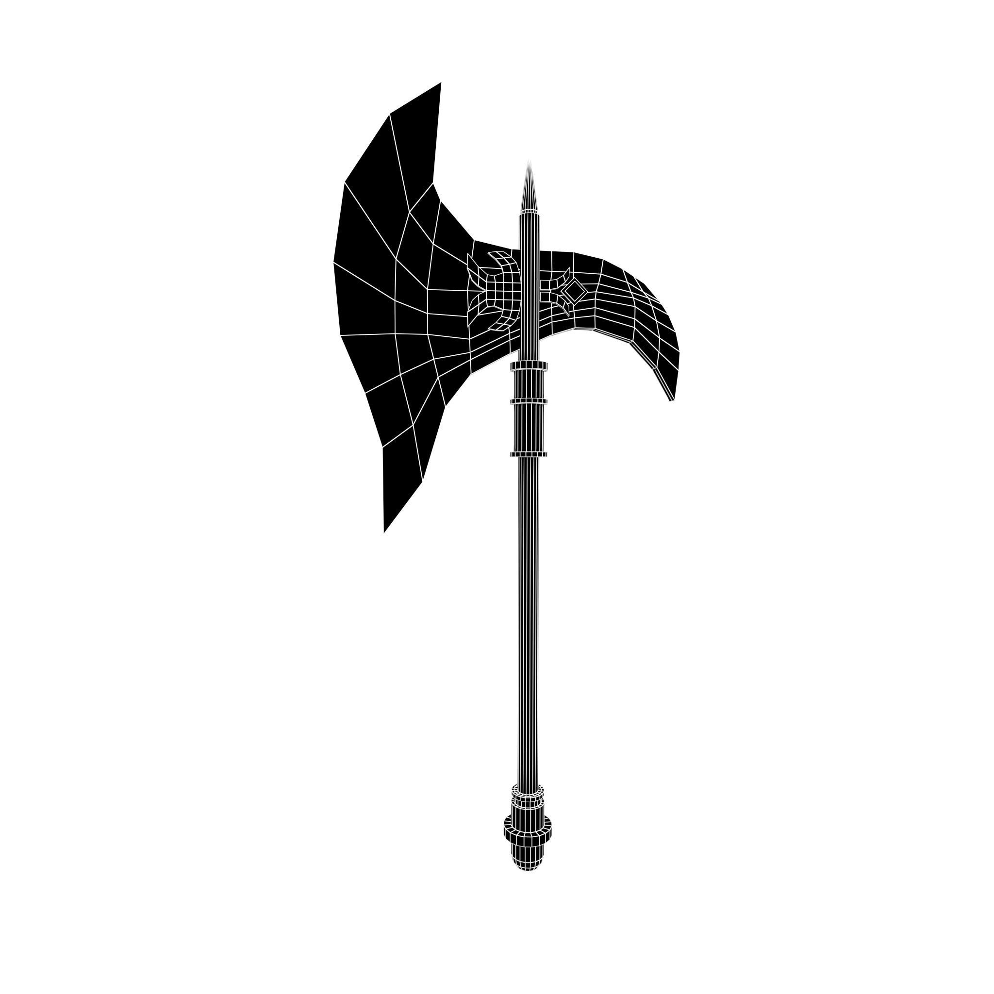 Low Poly Axe 011 Low-poly 3D model_4