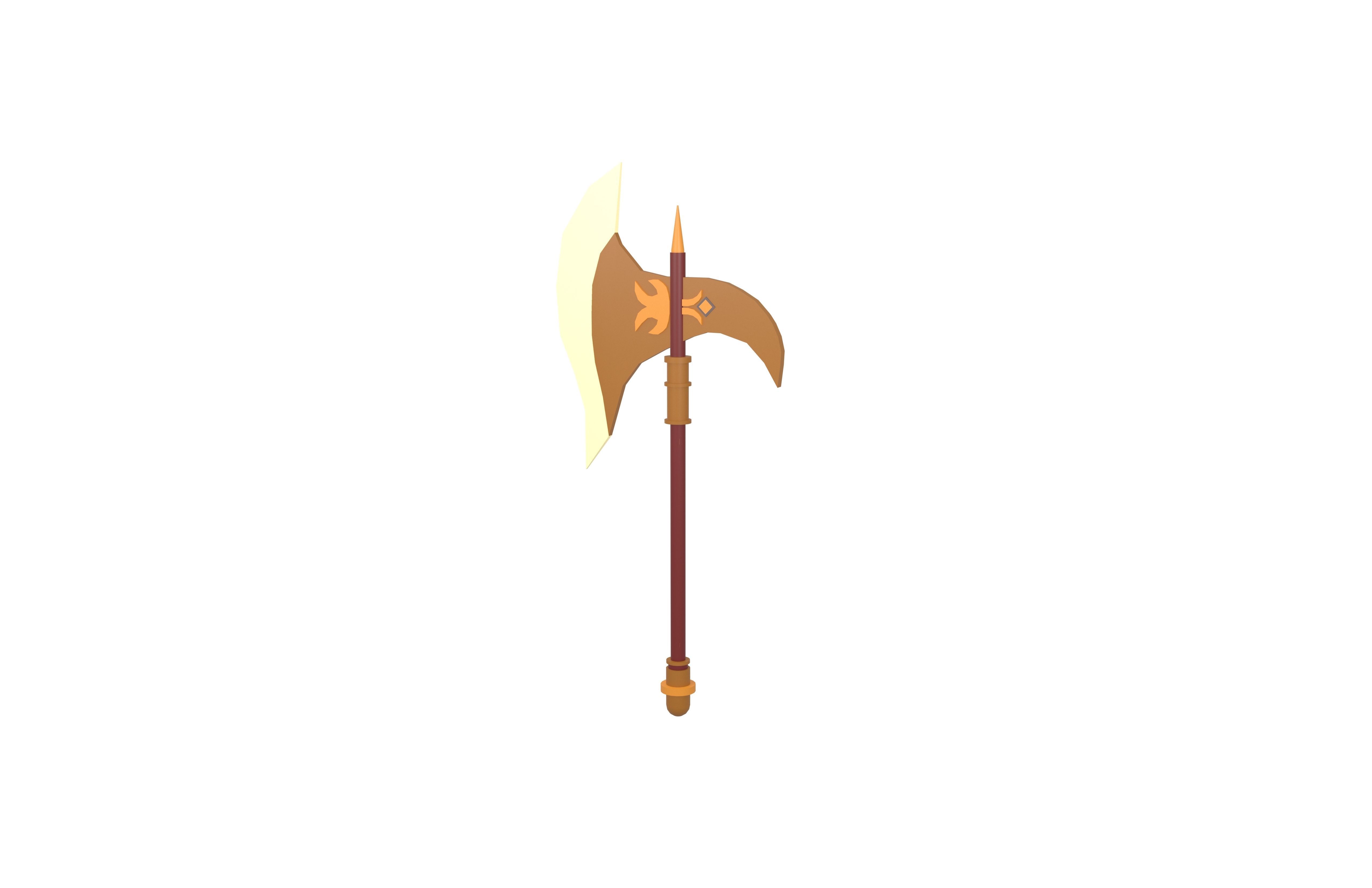 Low Poly Axe 011 Low-poly 3D model_2
