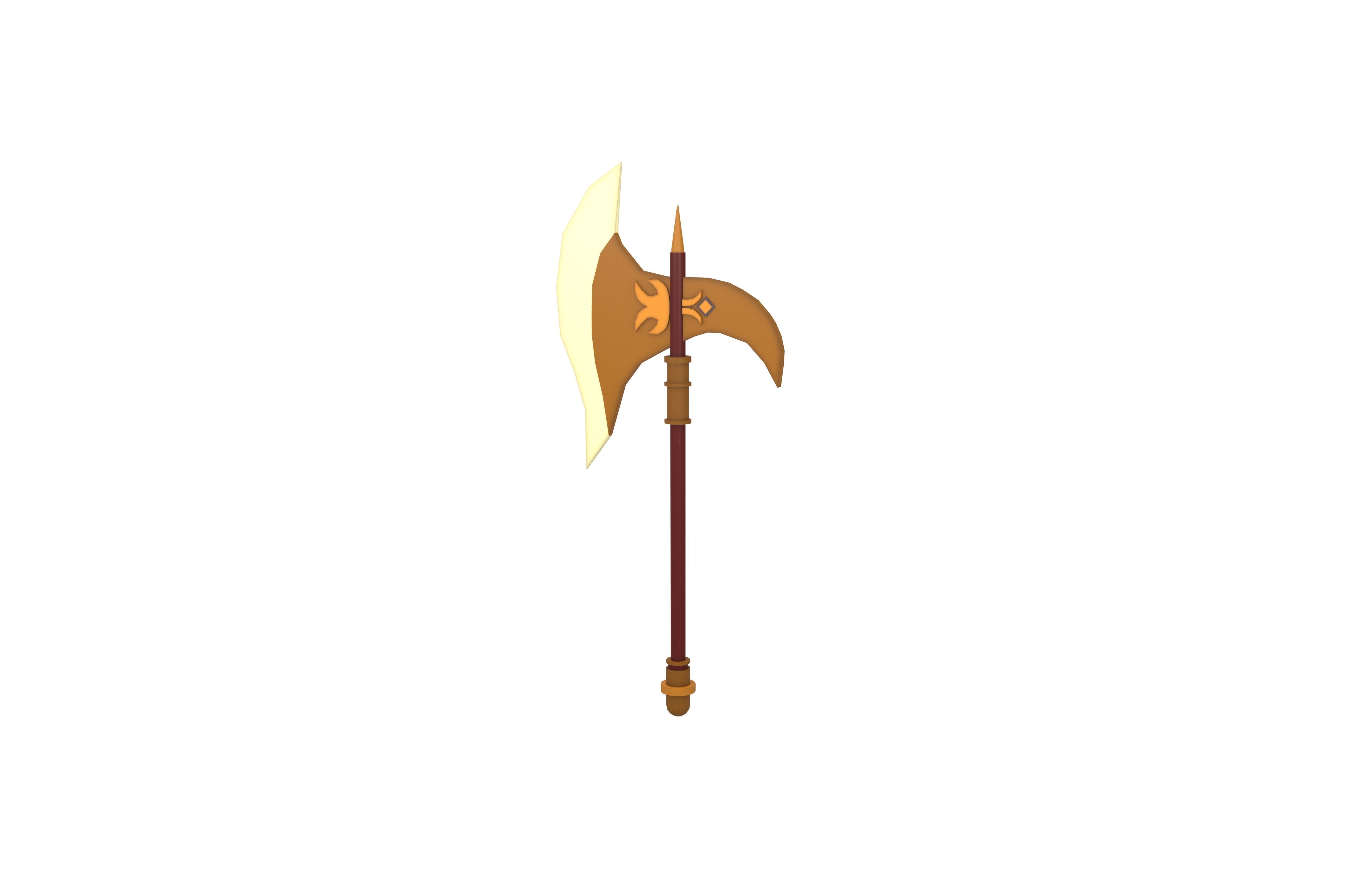 Low Poly Axe 012 Low-poly 3D model_2