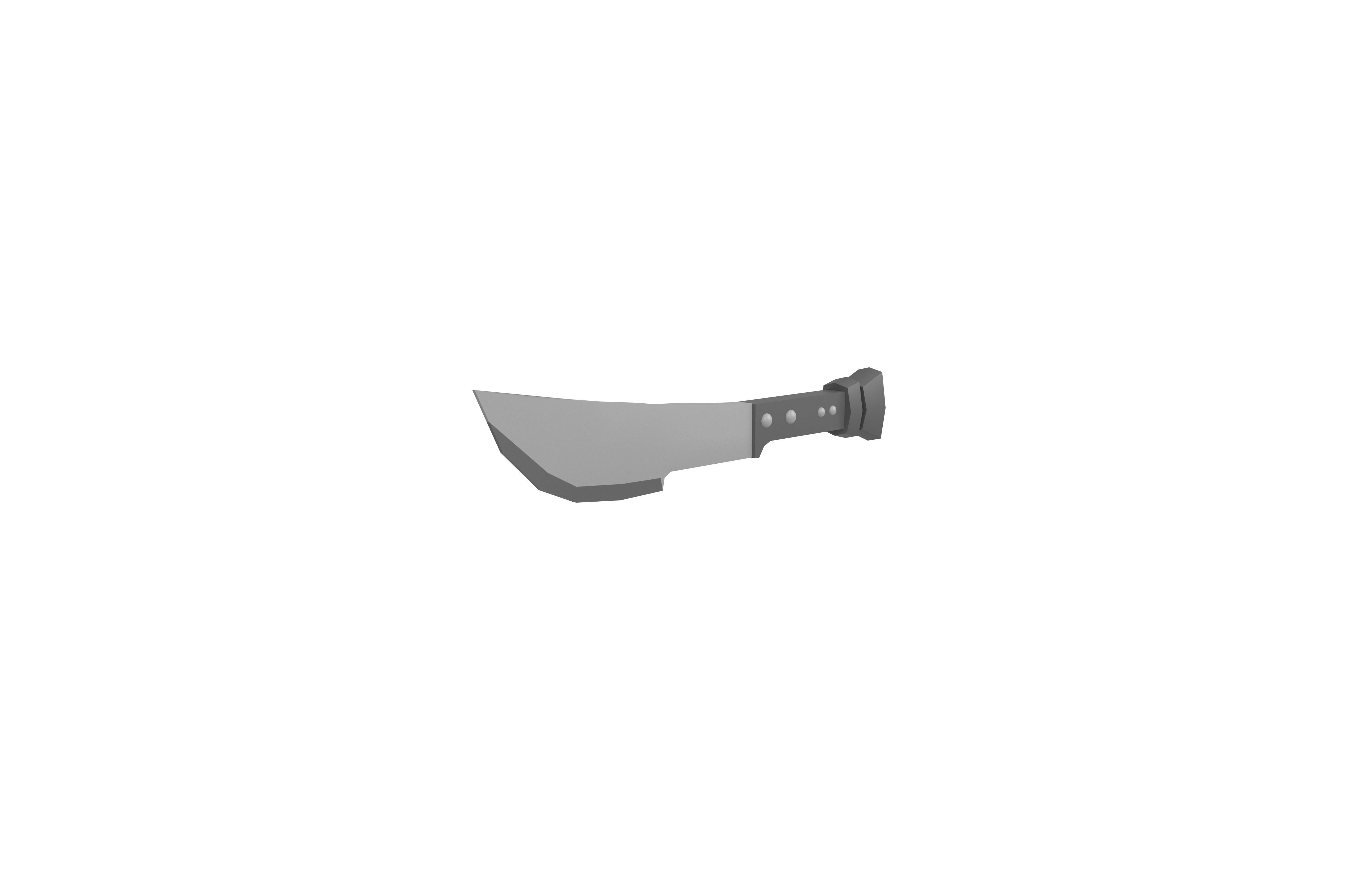 Low Poly Knife 020 Low-poly 3D model_3