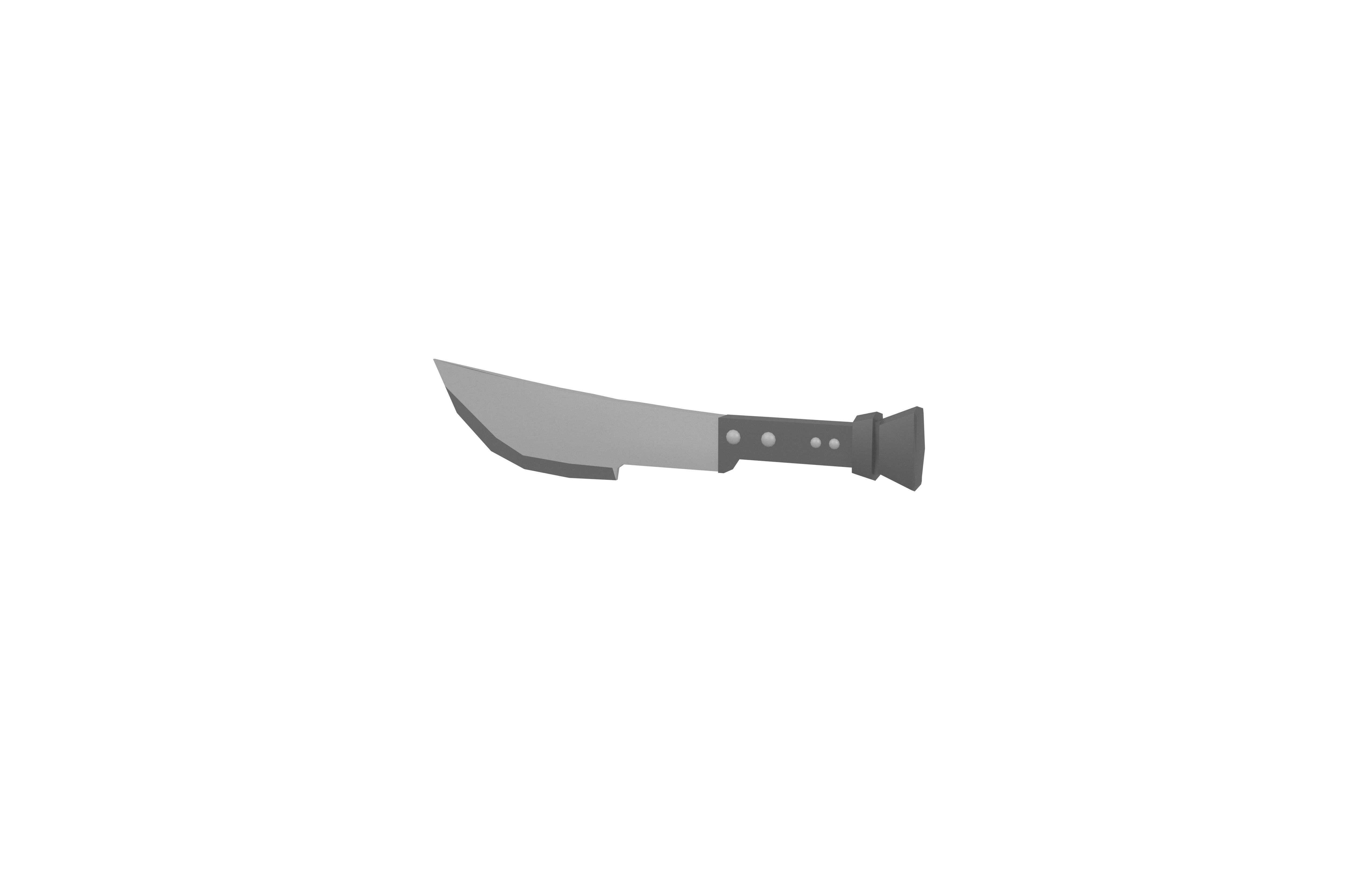 Low Poly Knife 020 Low-poly 3D model_2