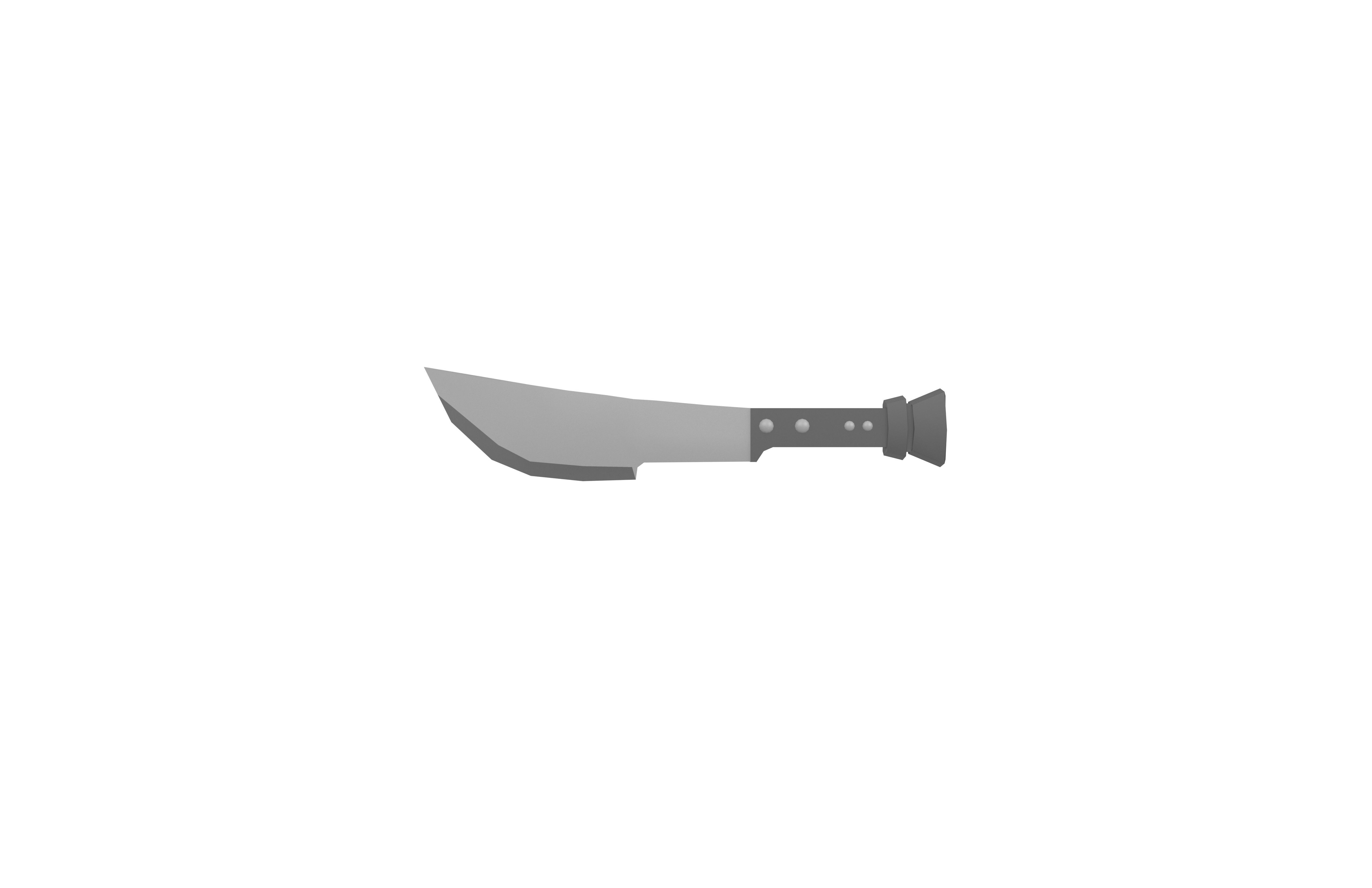 Low Poly Knife 020 Low-poly 3D model_1