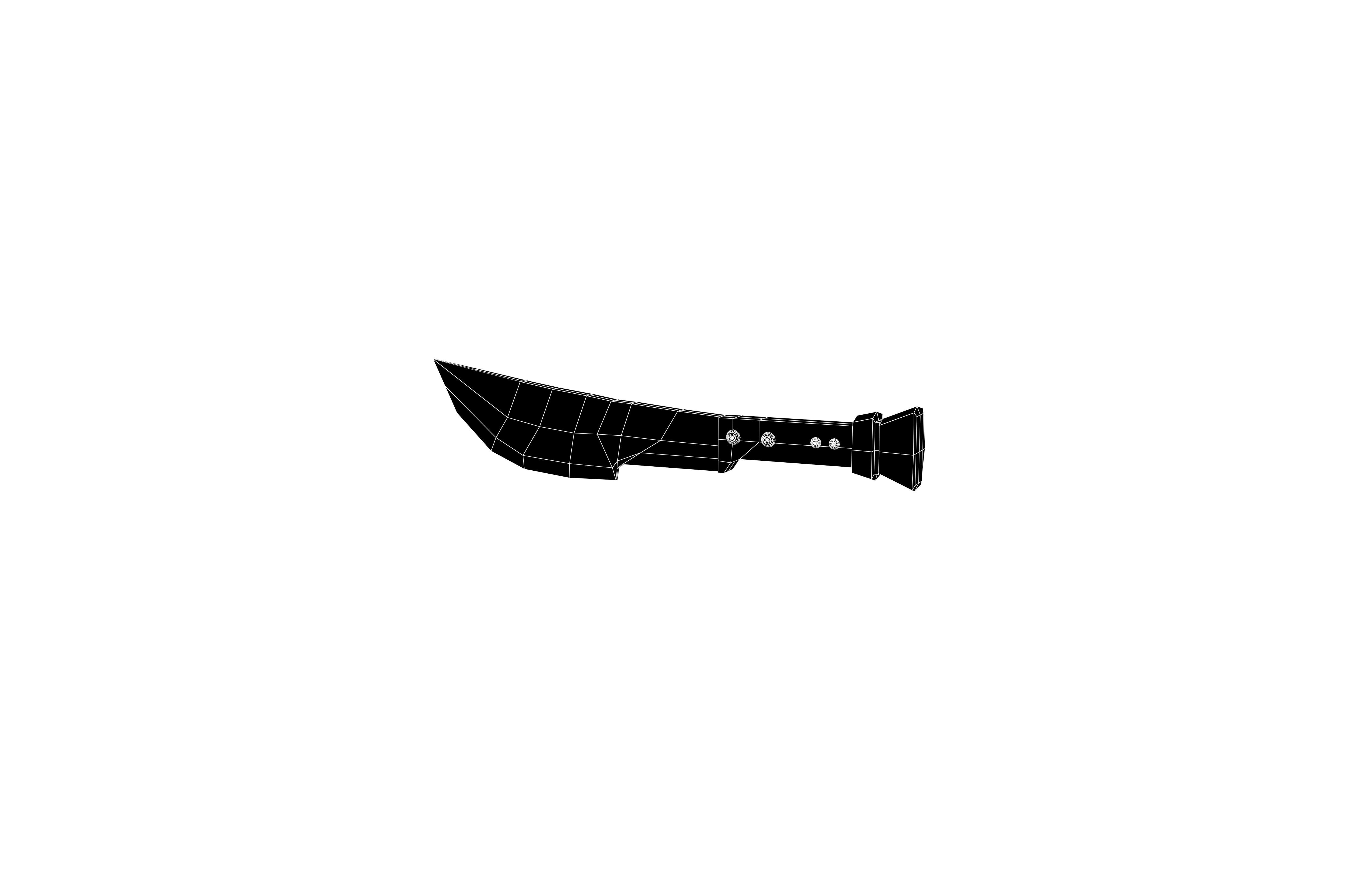 Low Poly Knife 020 Low-poly 3D model_6