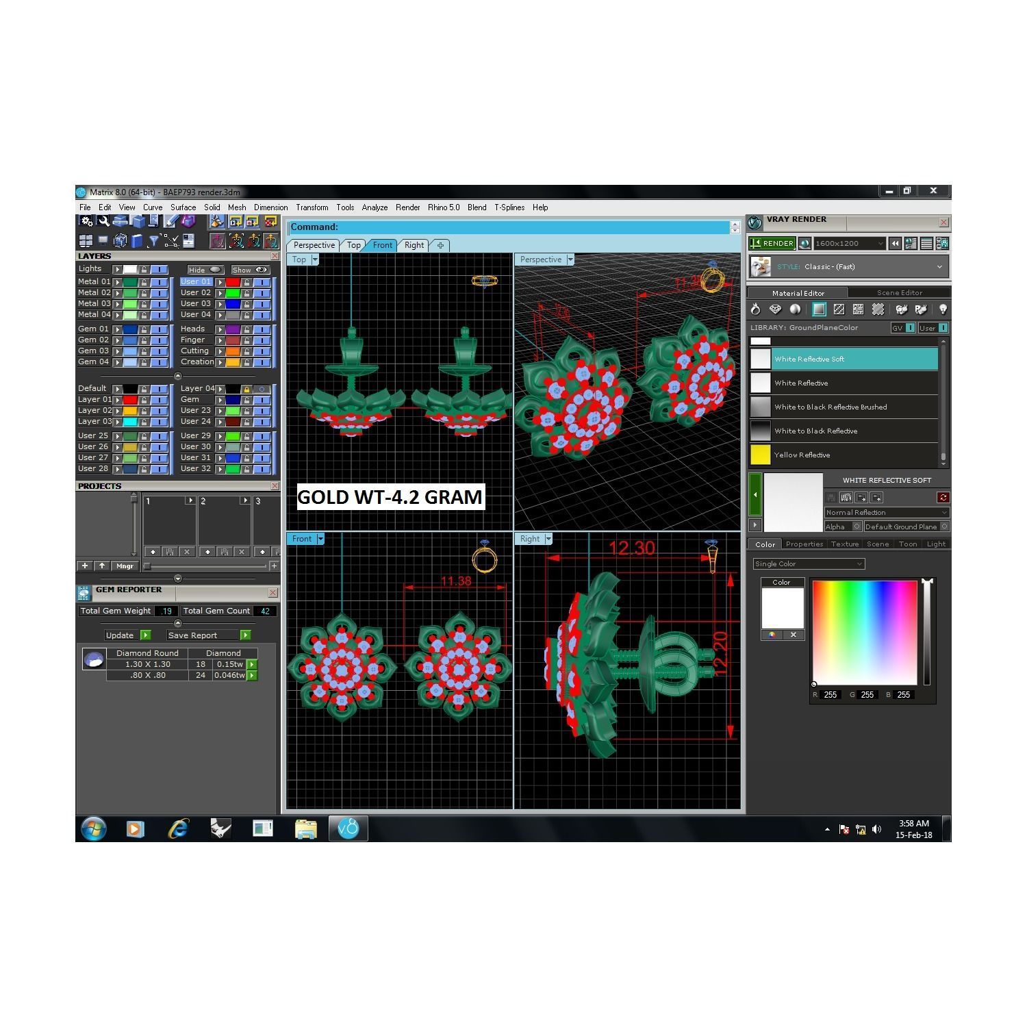 Women earrings 3dm render detail 3D print model 3D print model_14