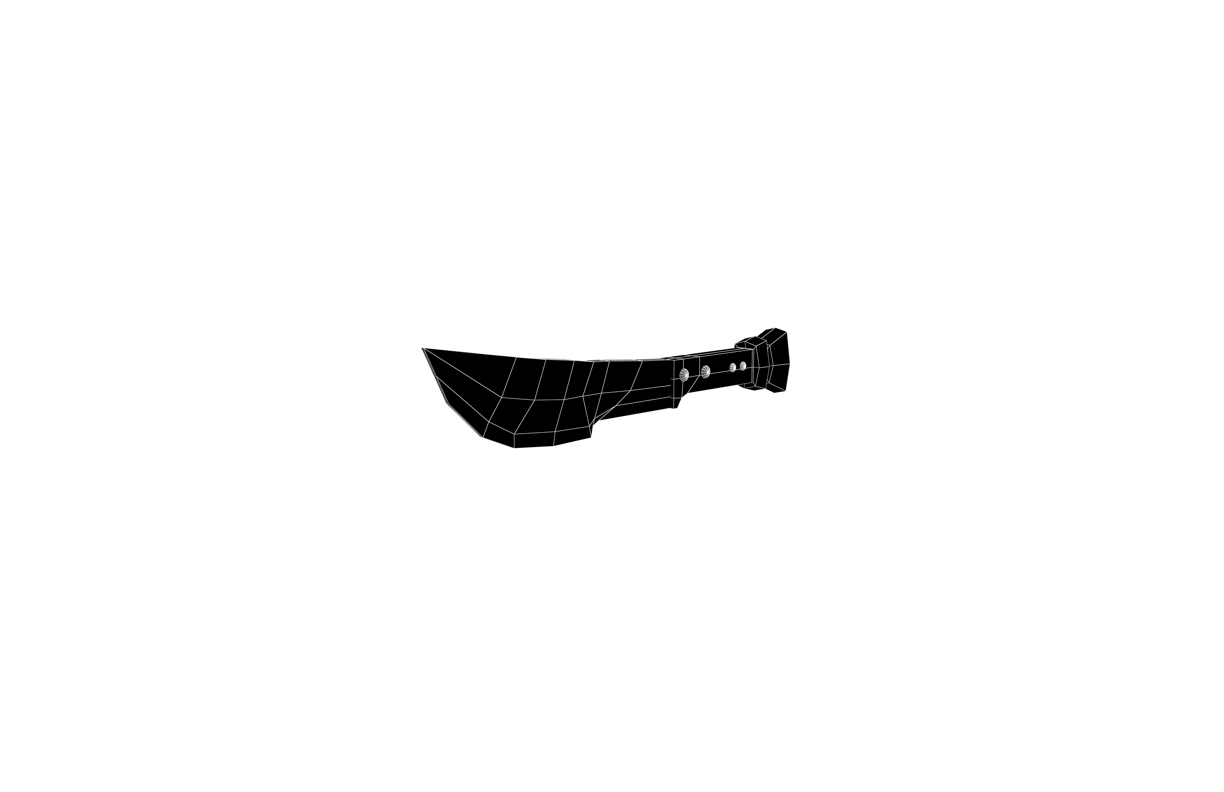 Low Poly Knife 024 Low-poly 3D model_7