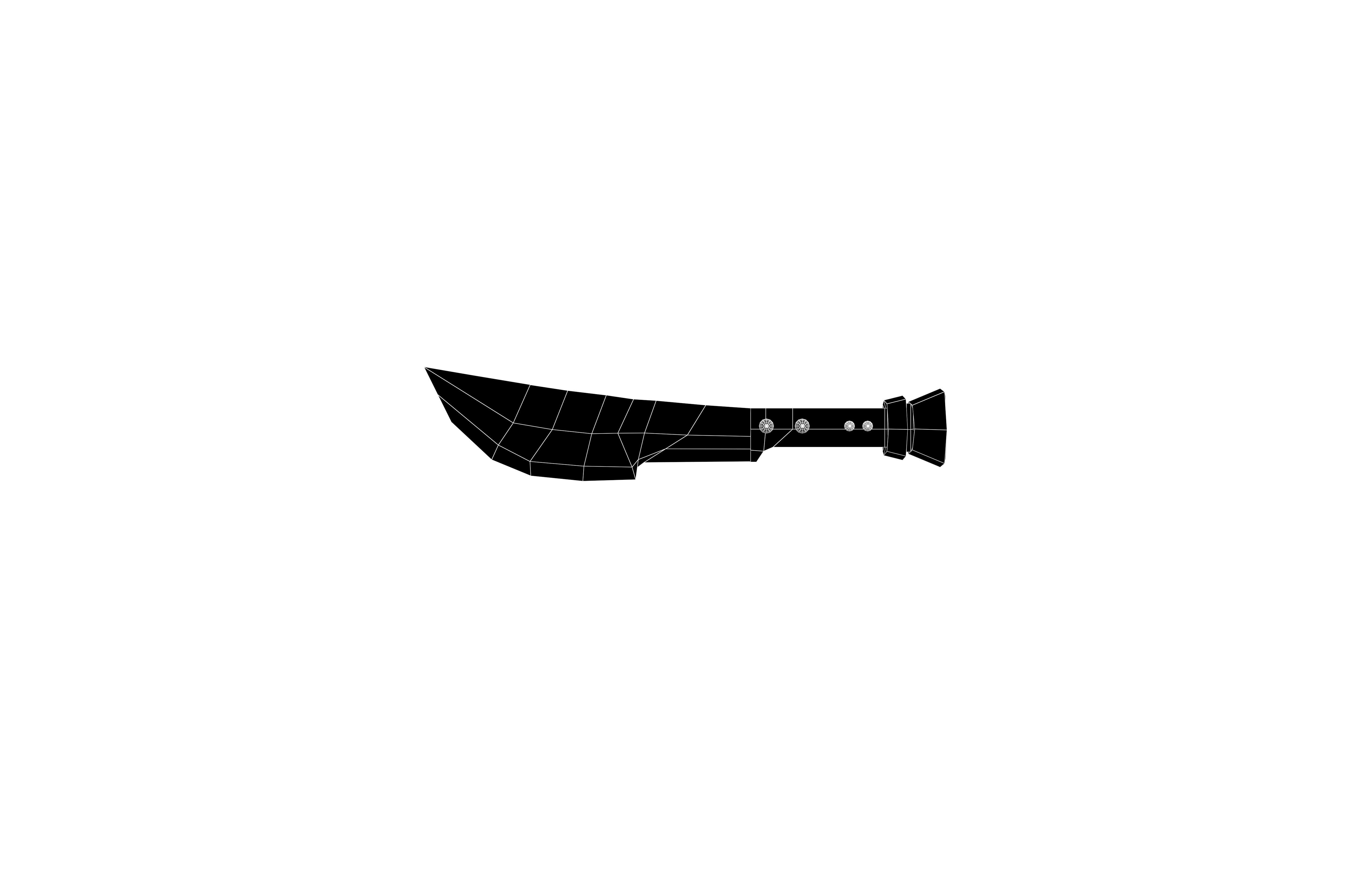 Low Poly Knife 024 Low-poly 3D model_5