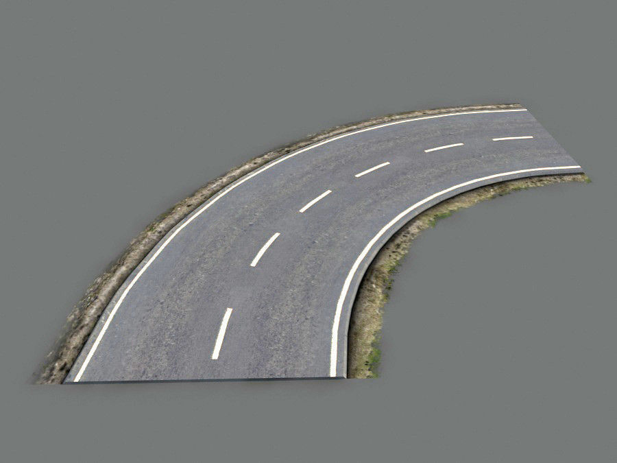 Damaged Road Pack Low Poly Low-poly 3D model_12