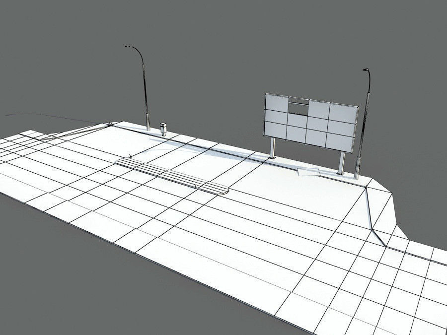 Damaged Road Pack Low Poly Low-poly 3D model_18