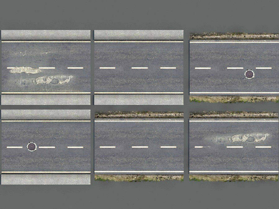 Damaged Road Pack Low Poly Low-poly 3D model_3