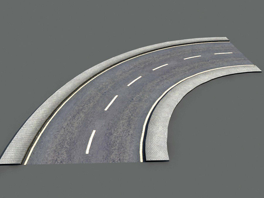 Damaged Road Pack Low Poly Low-poly 3D model_13