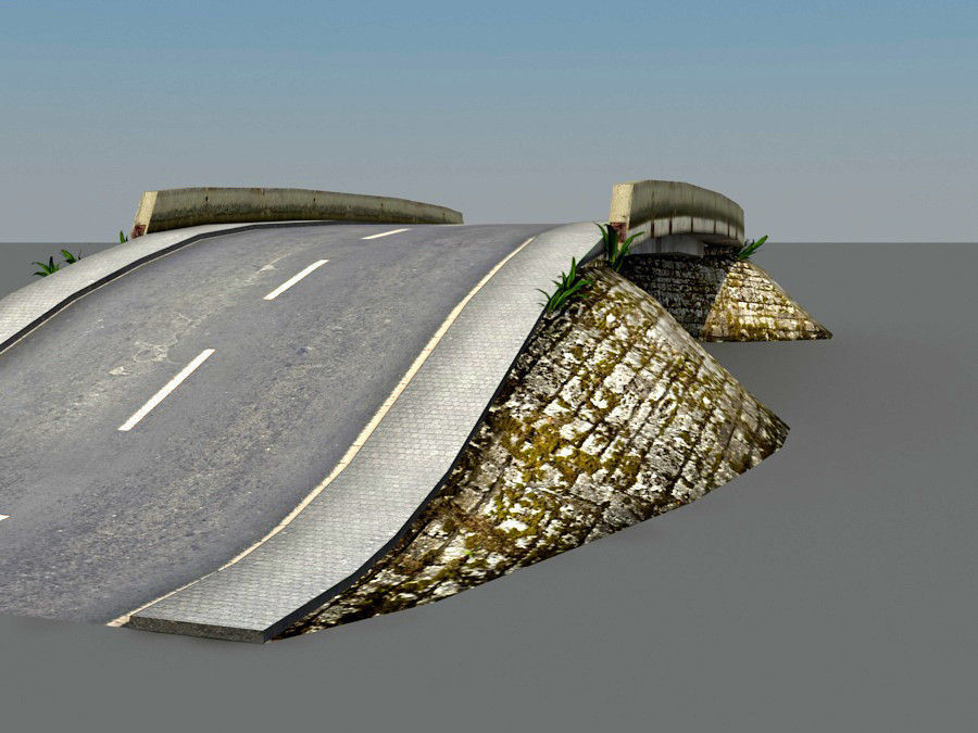 Damaged Road Pack Low Poly Low-poly 3D model_5