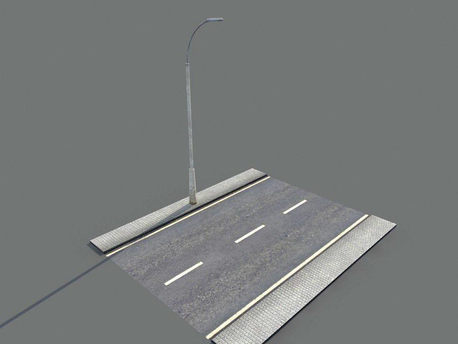 Damaged Road Pack Low Poly Low-poly 3D model_19