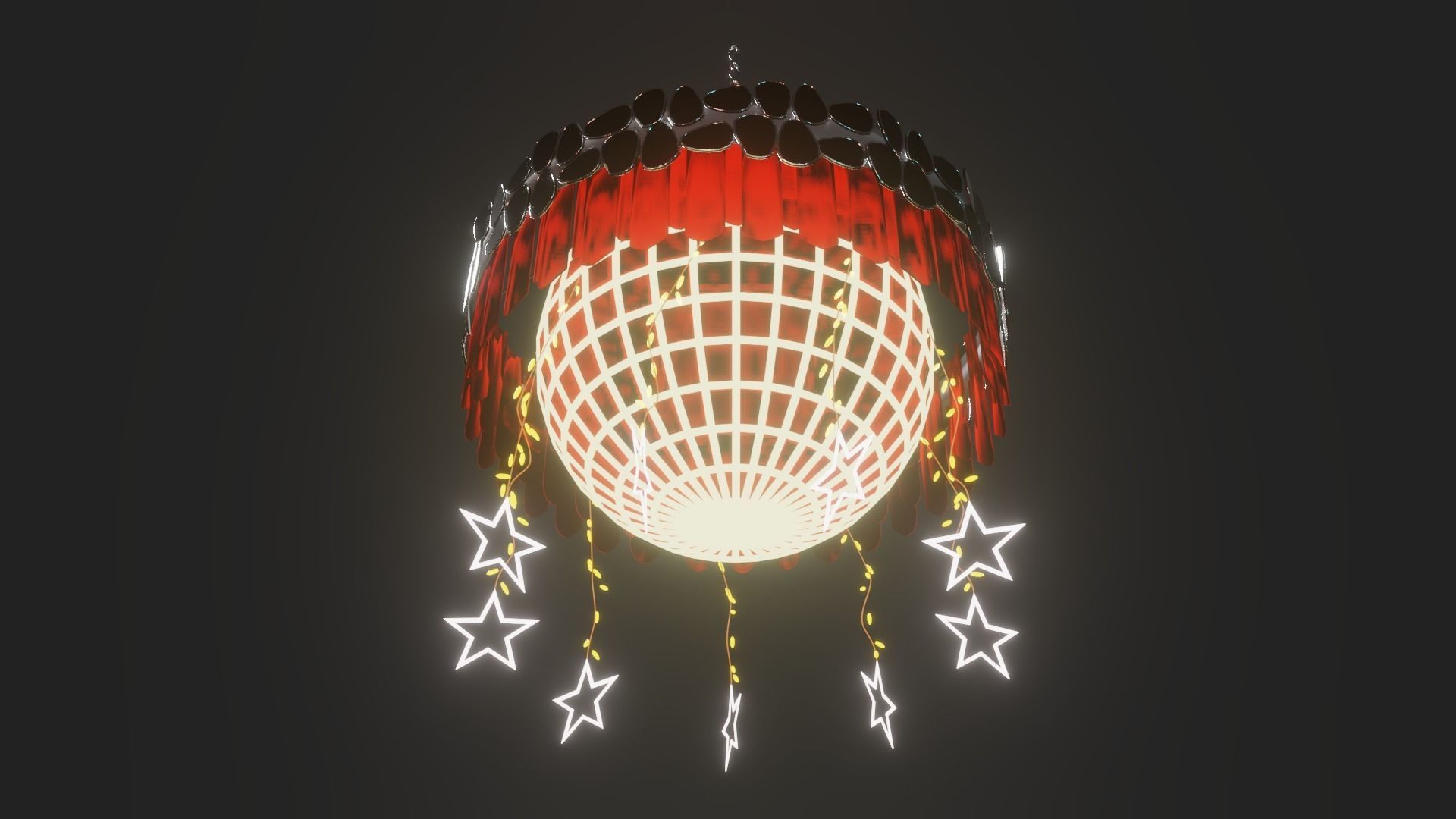 Chandelier lamp with lights hanging from it 3D model_7
