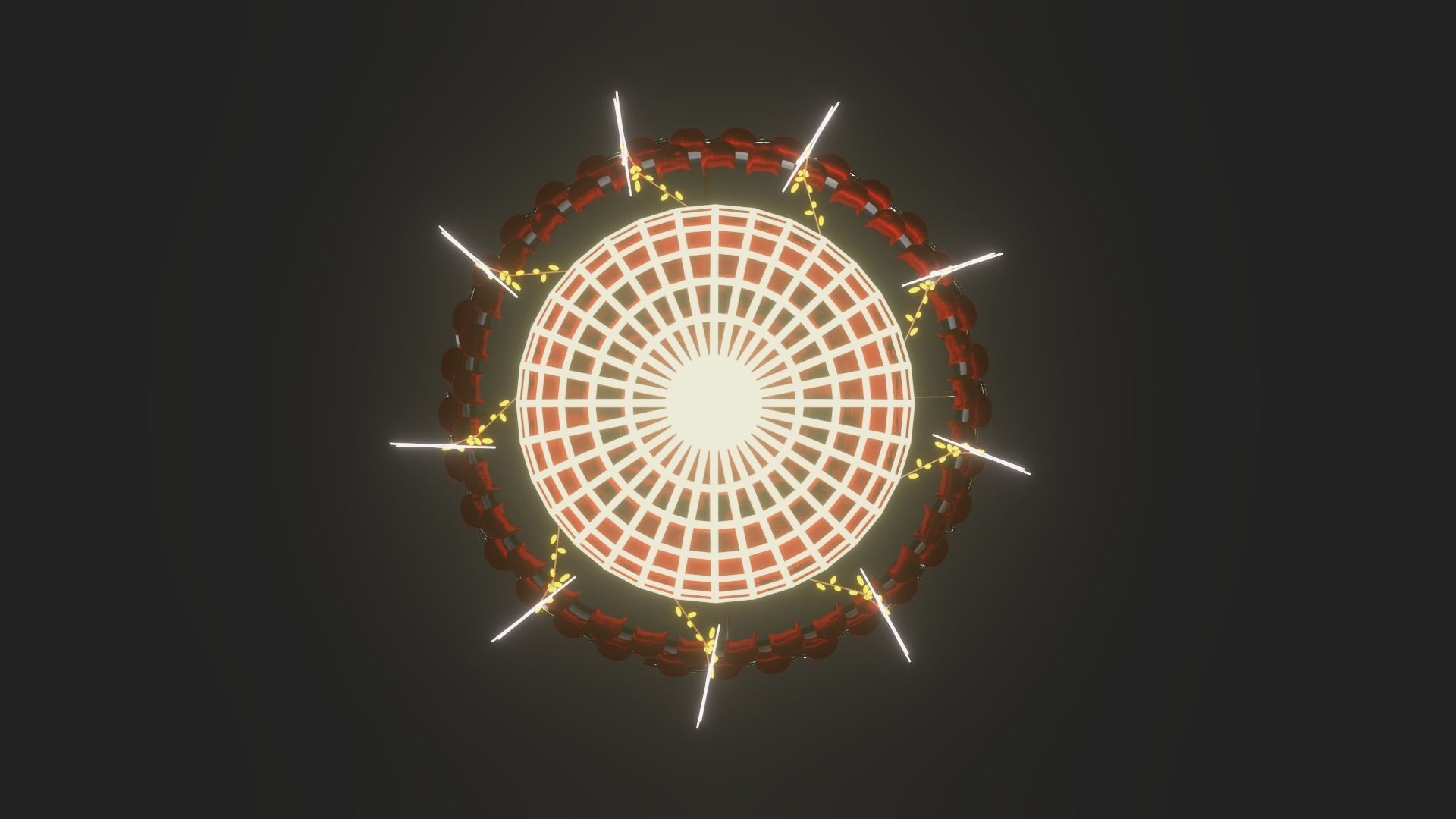 Chandelier lamp with lights hanging from it 3D model_6