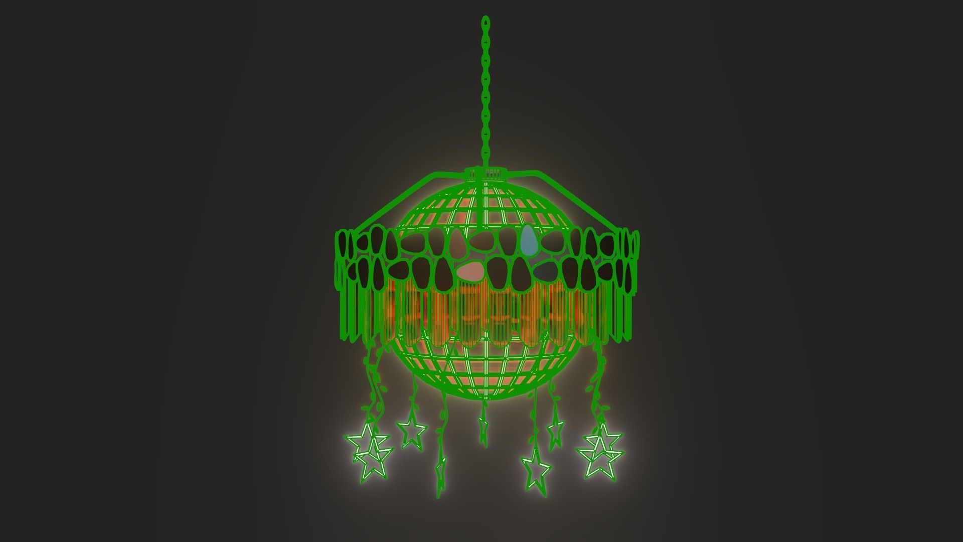 Chandelier lamp with lights hanging from it 3D model_11