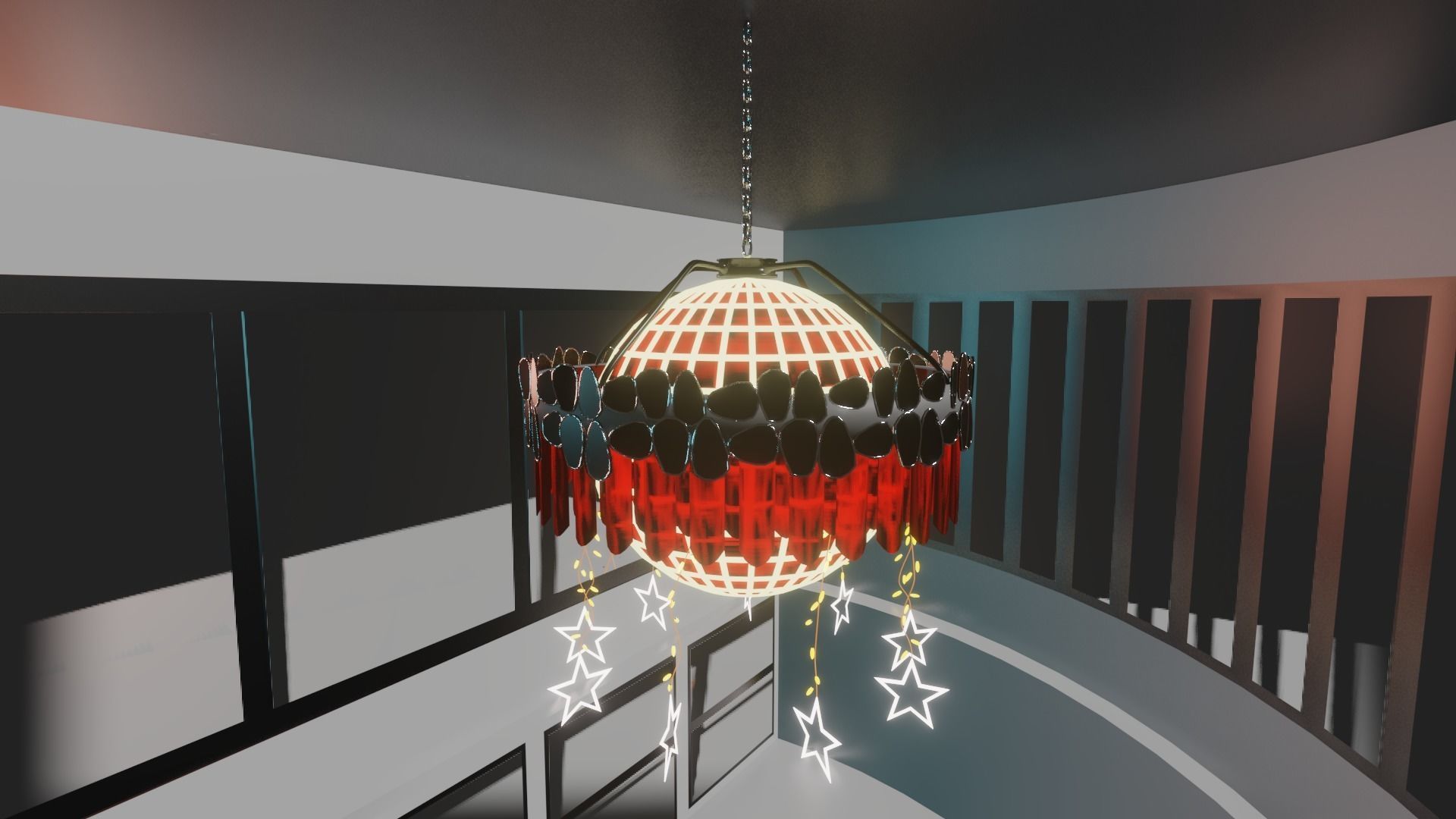 Chandelier lamp with lights hanging from it 3D model_3