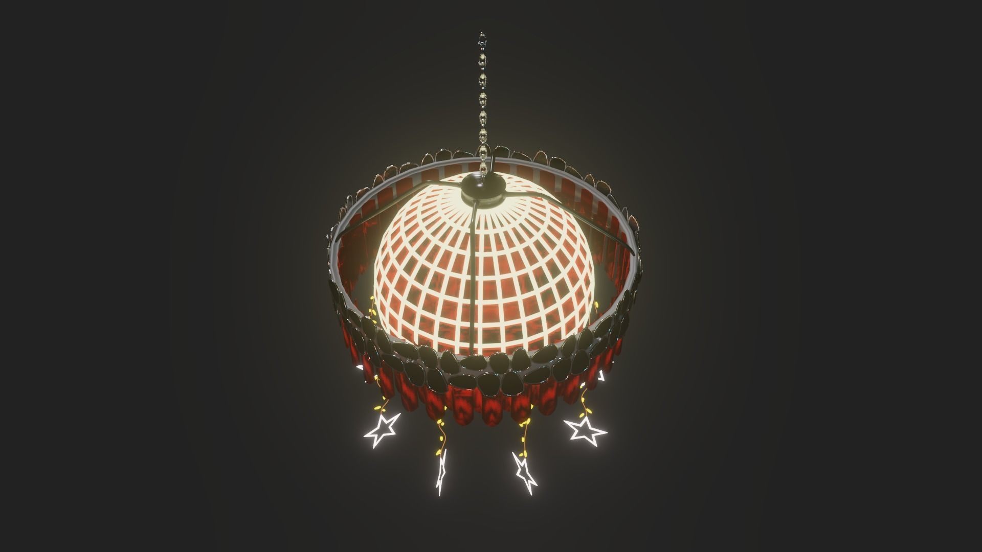 Chandelier lamp with lights hanging from it 3D model_5