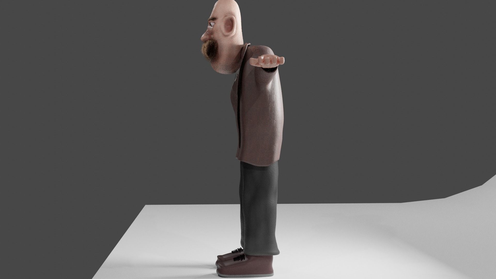 low poly character cartoon man Low-poly 3D model_5