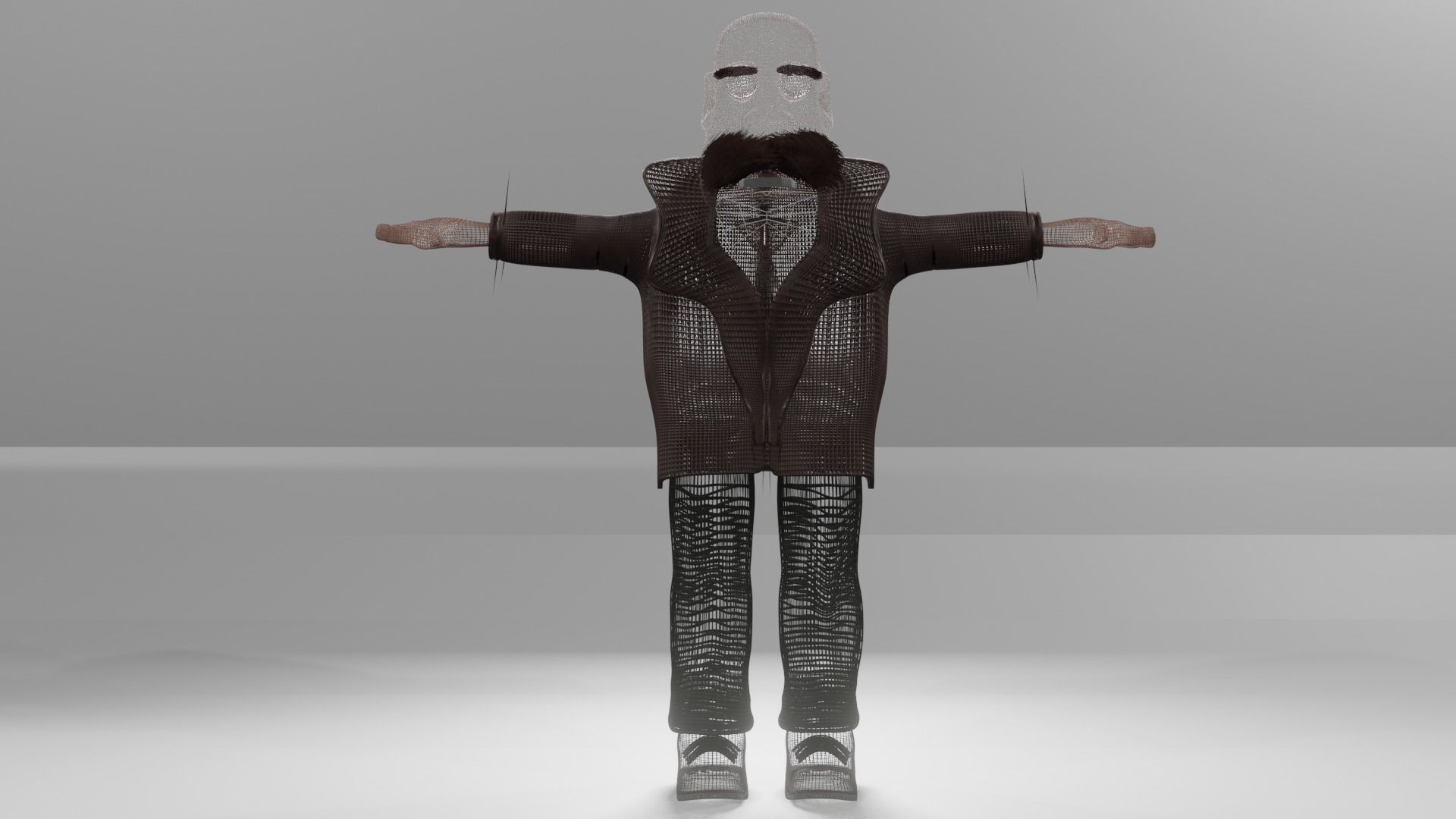low poly character cartoon man Low-poly 3D model_9