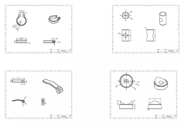 clamps sets for scooters and bikes 3D print model_0