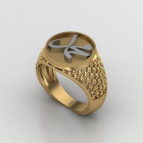 Mohammad  Solitaire  Gents Ring 3D print model