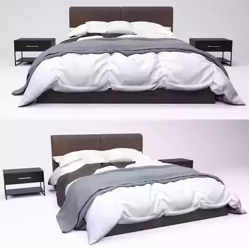 Bed design Free 3D model