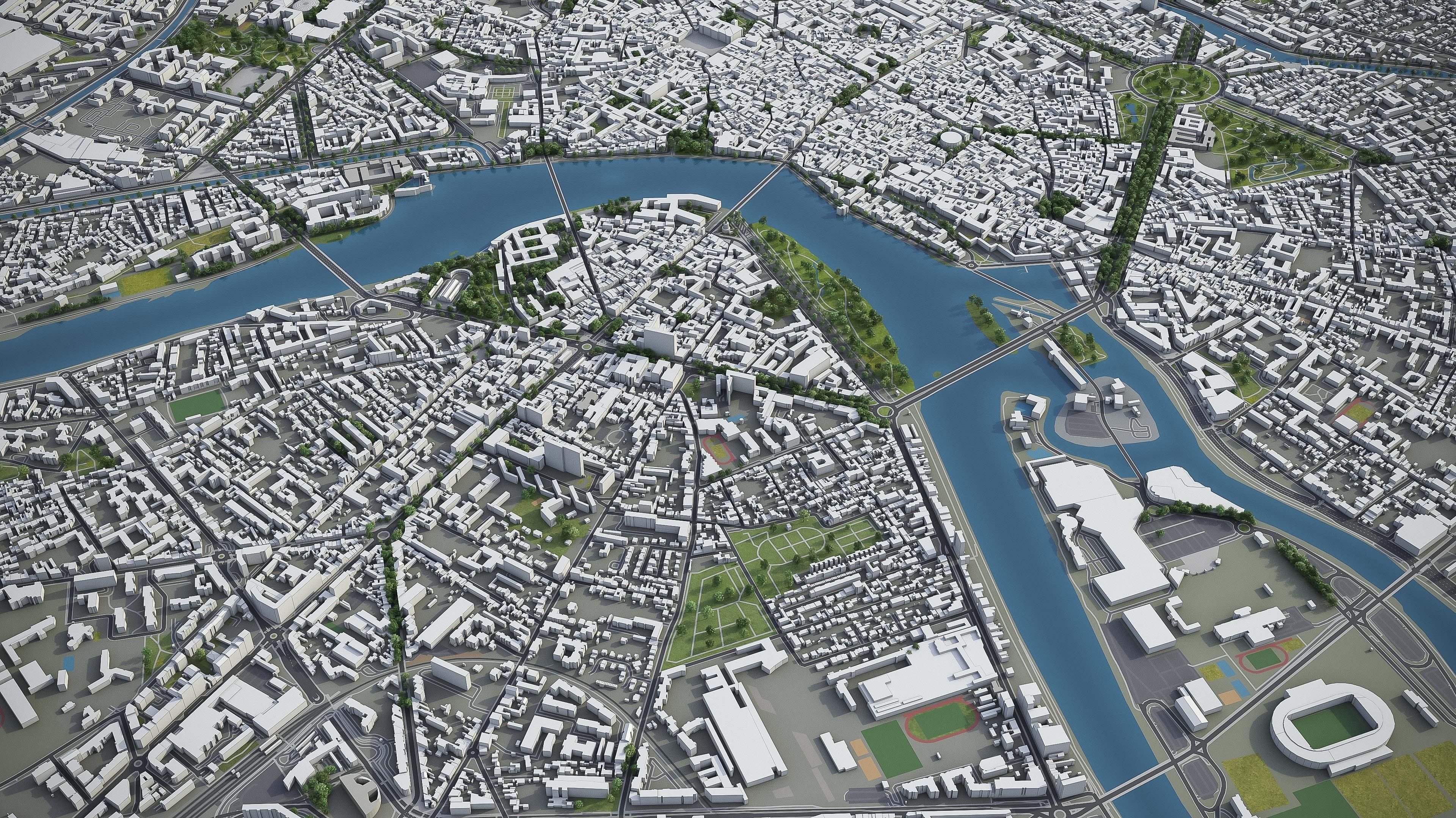 Toulouse Low-poly 3D model_4