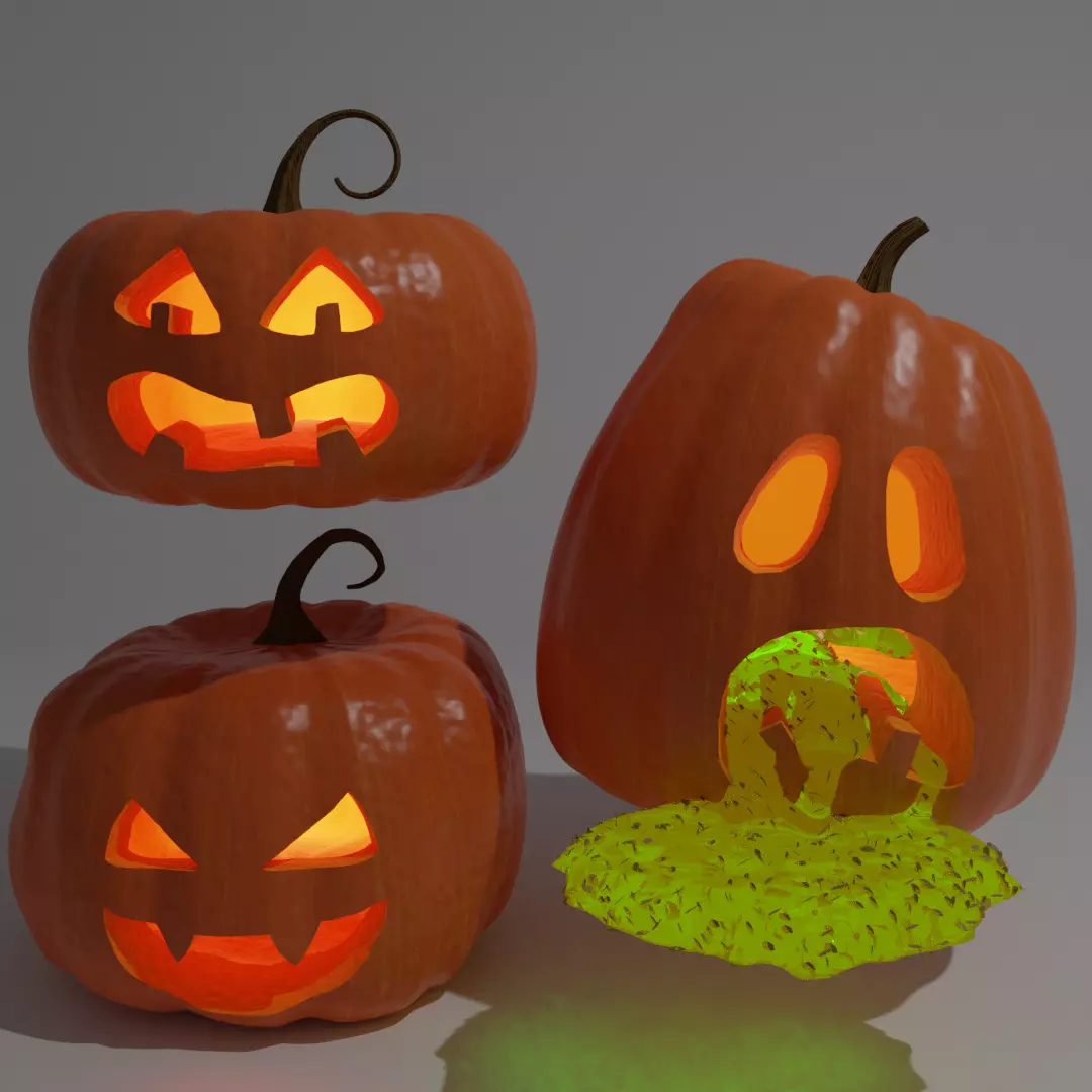 Halloween Pumpkins 3D model_0
