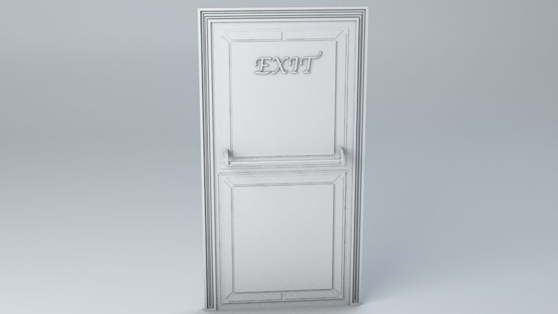 Hotel Emergency Exit Door Low-poly 3D model_5