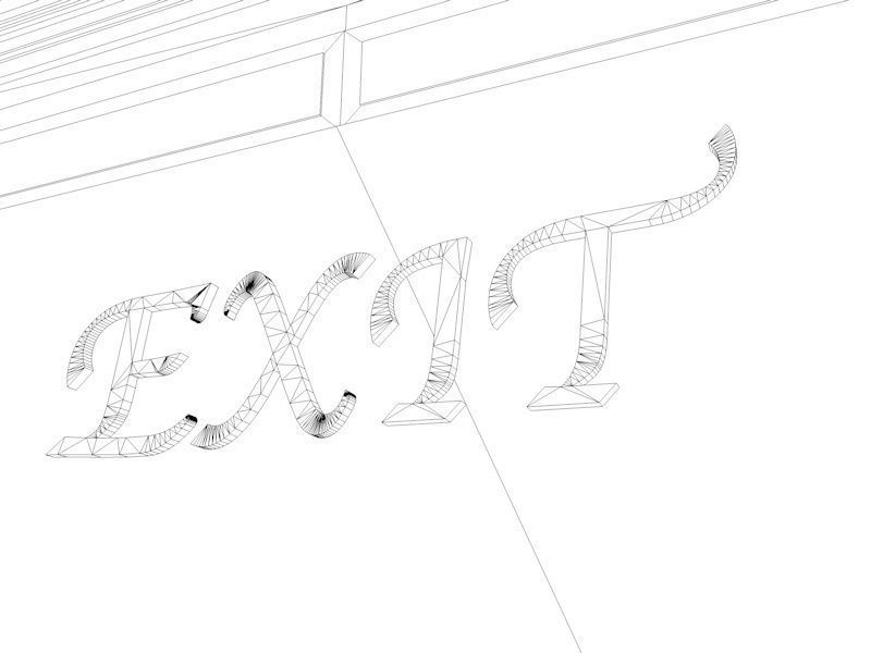 Hotel Emergency Exit Door Low-poly 3D model_8