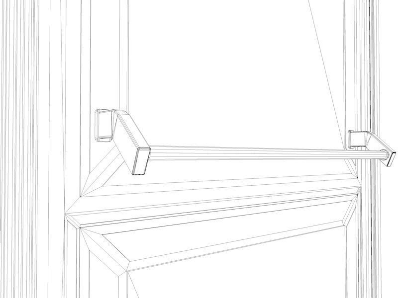 Hotel Emergency Exit Door Low-poly 3D model_7