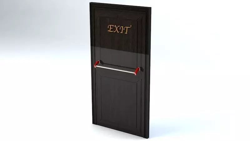 Hotel Emergency Exit Door Low-poly 3D model_0