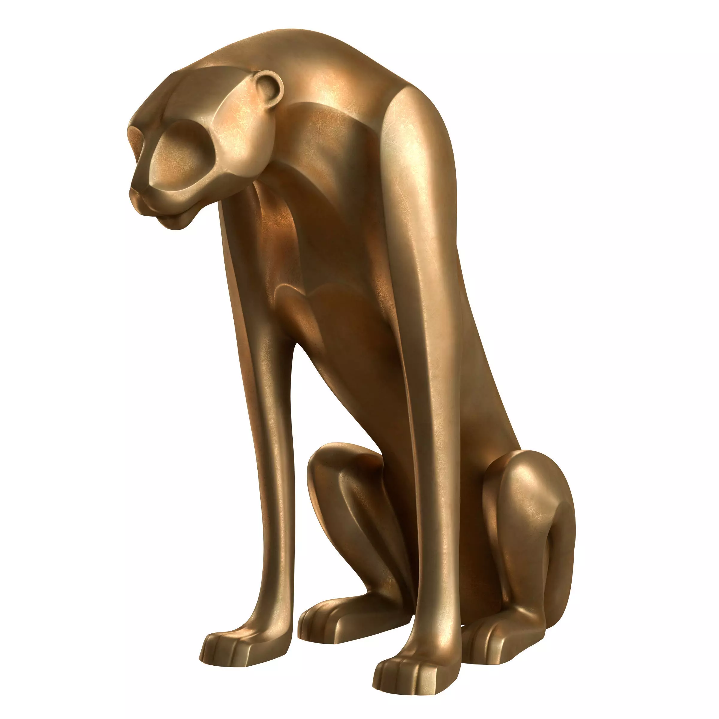 leopard sculpture 3D model_0