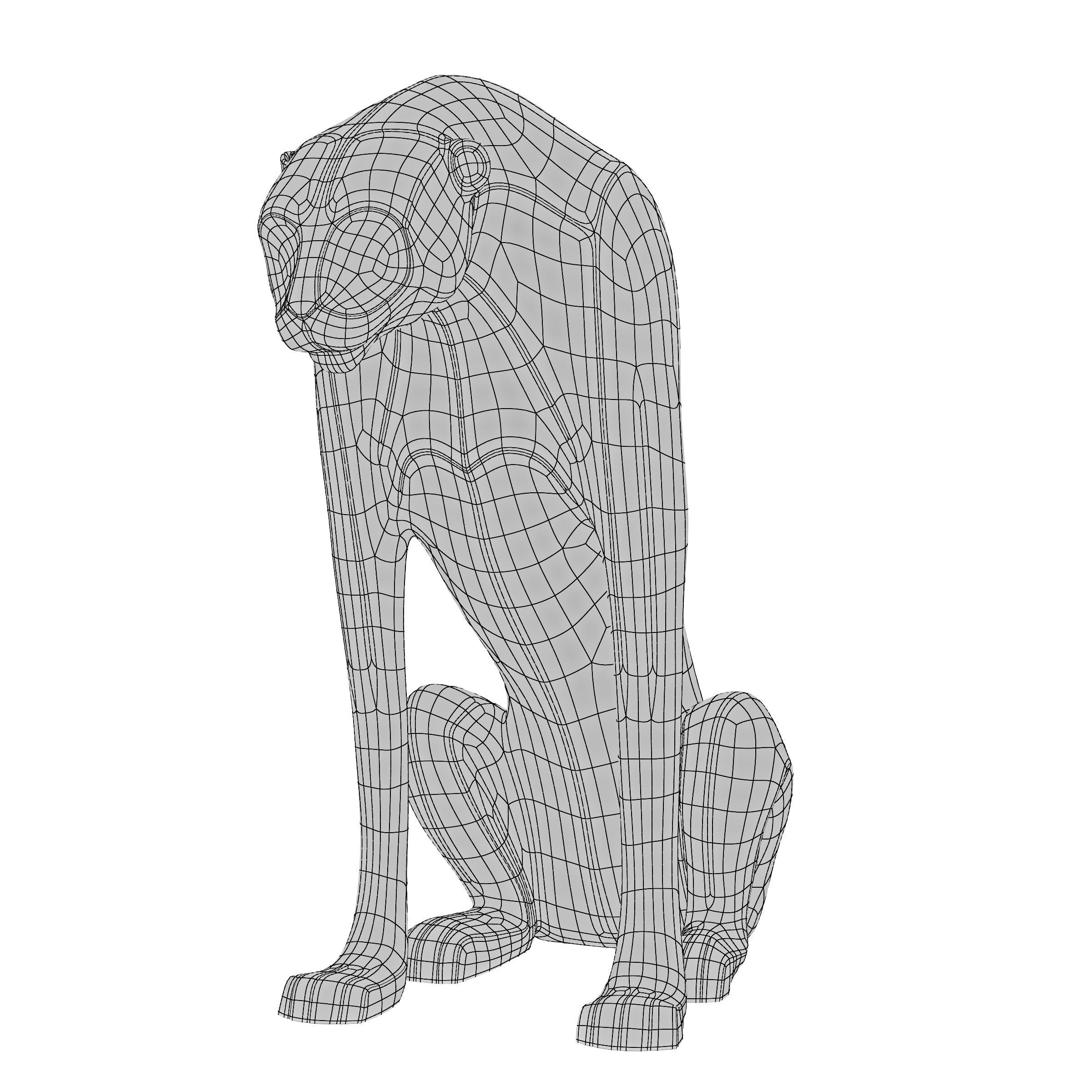 leopard sculpture 3D model_4