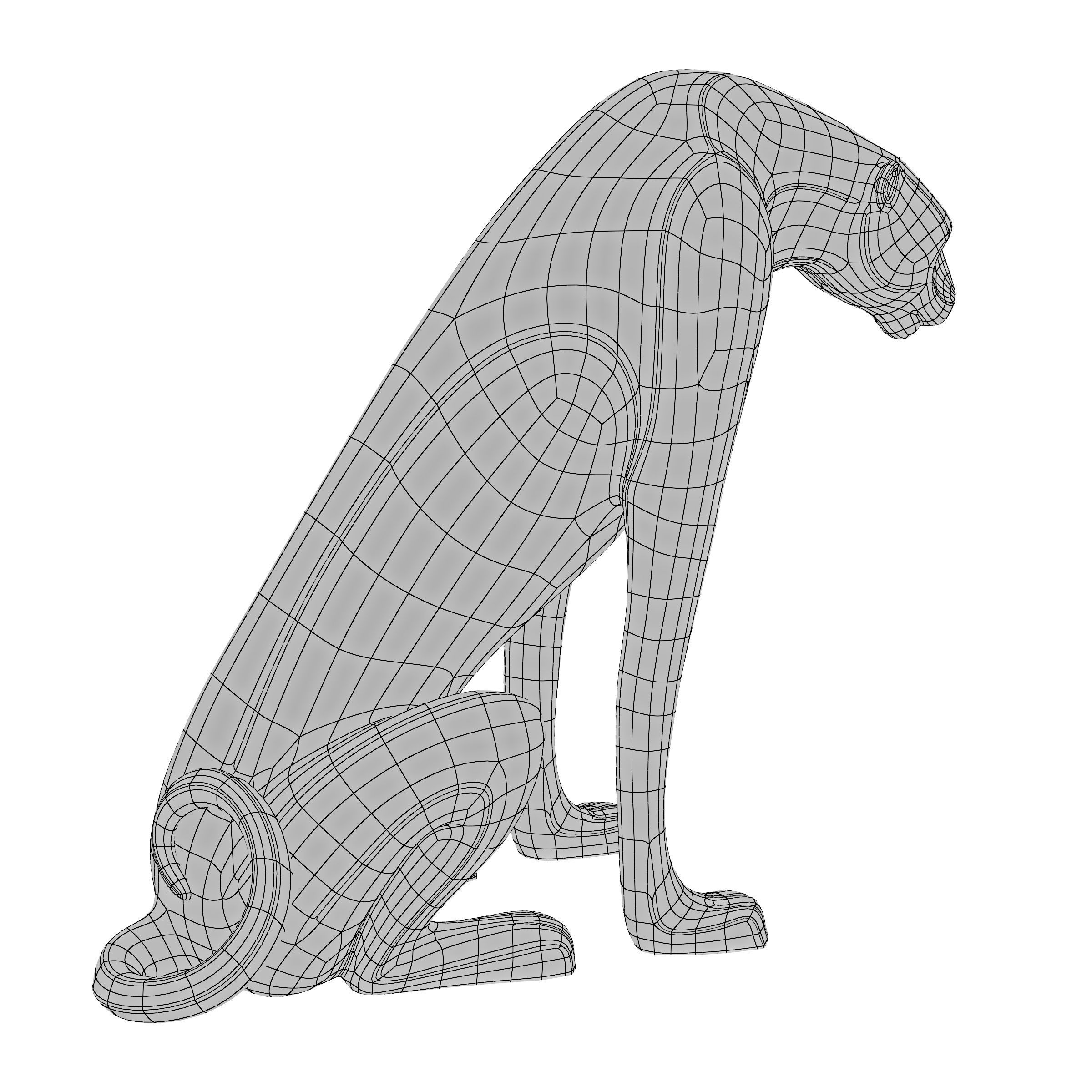 leopard sculpture 3D model_6