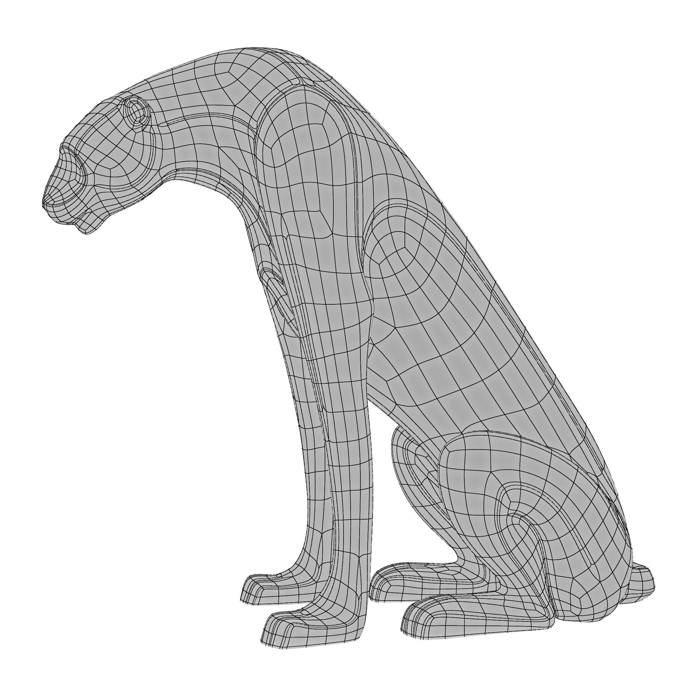 leopard sculpture 3D model_5