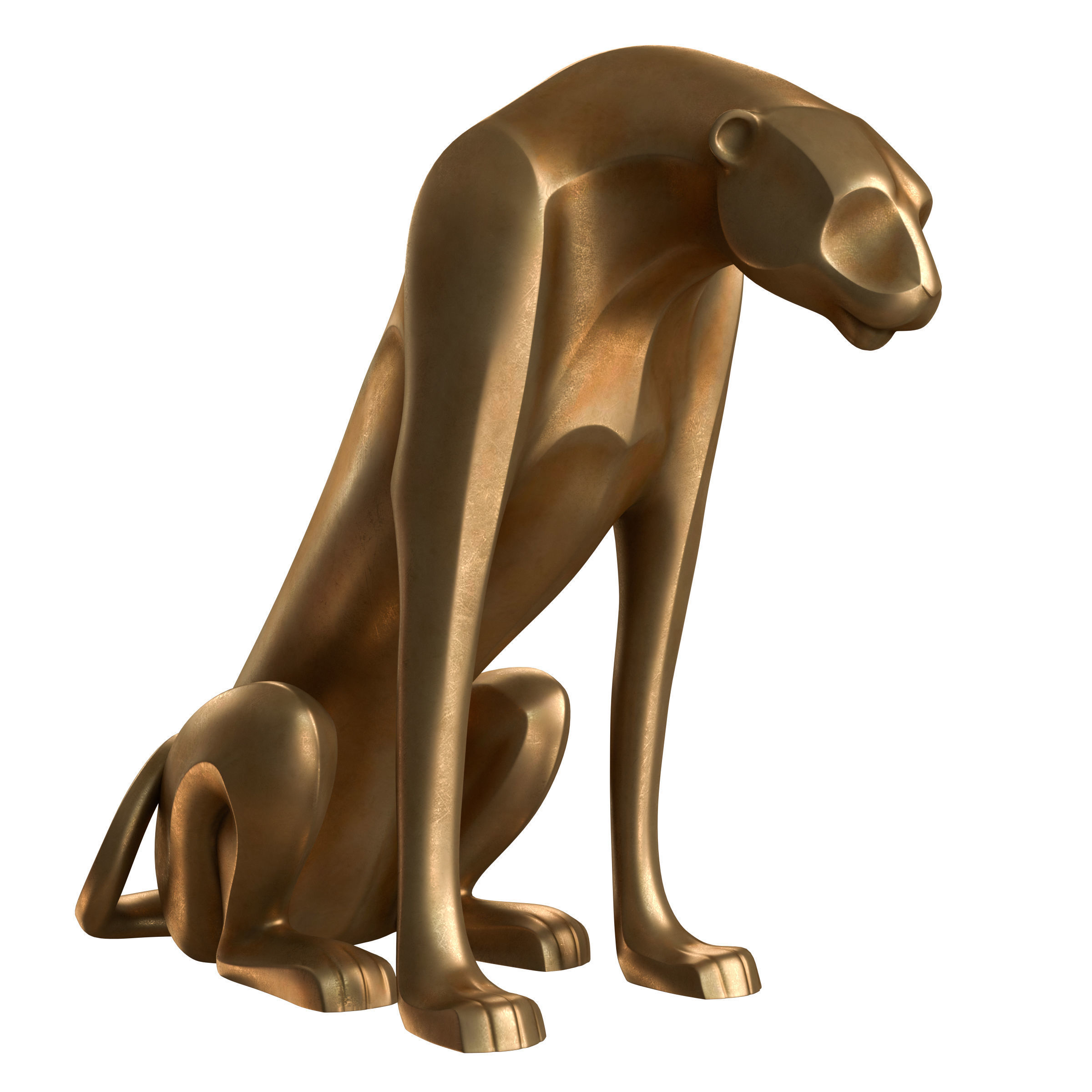 leopard sculpture 3D model_1