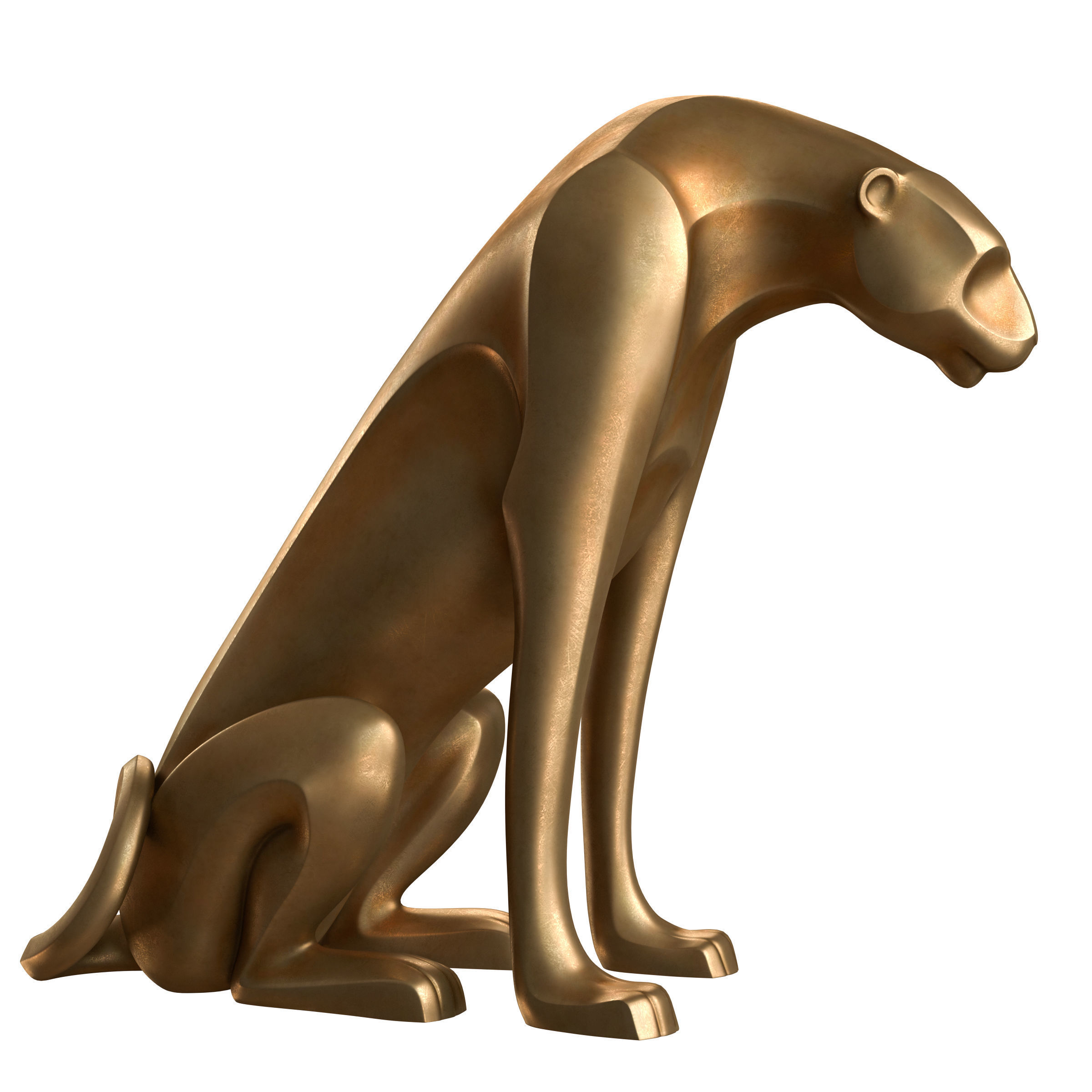 leopard sculpture 3D model_3