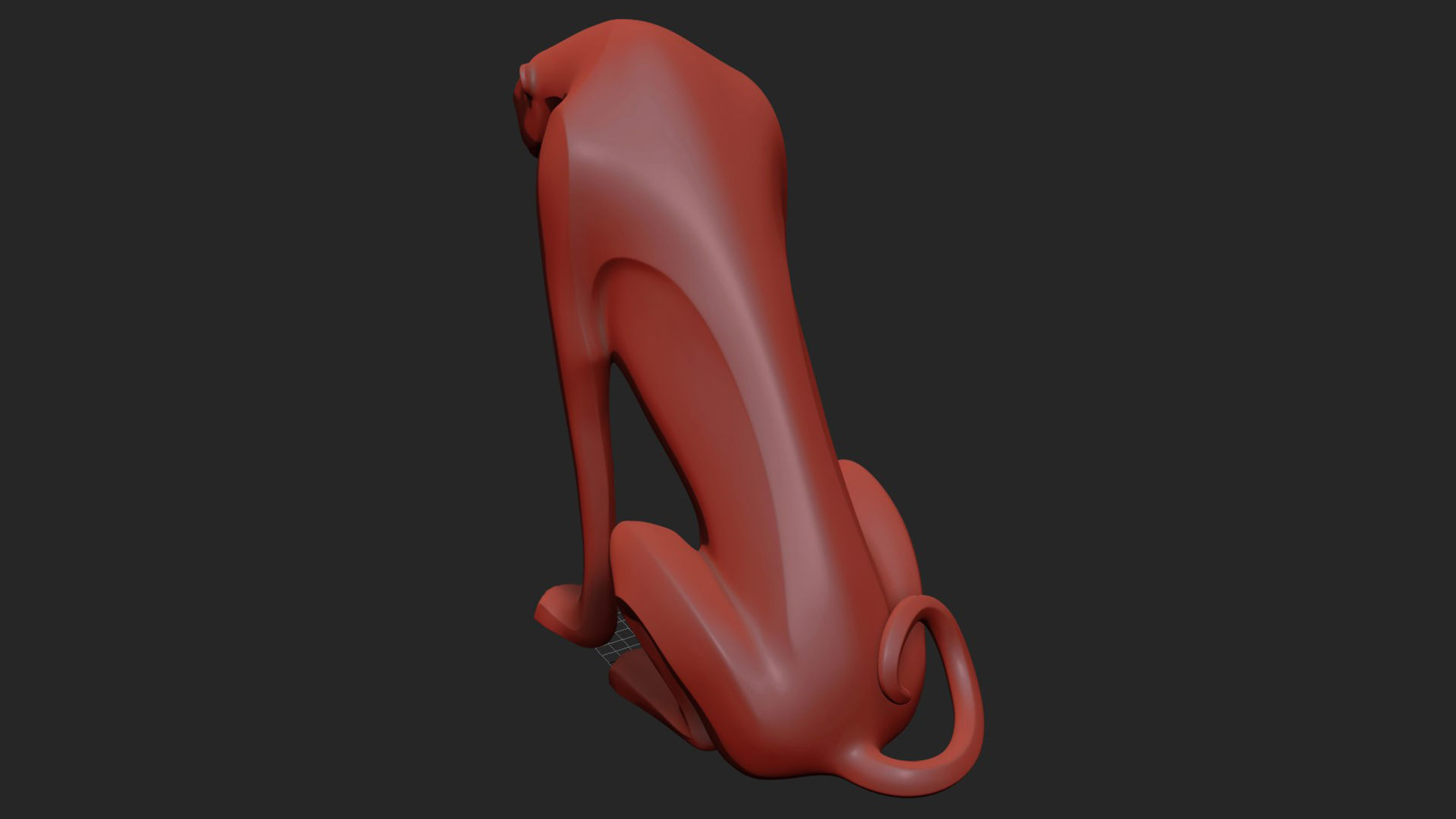 leopard sculpture 3D model_8