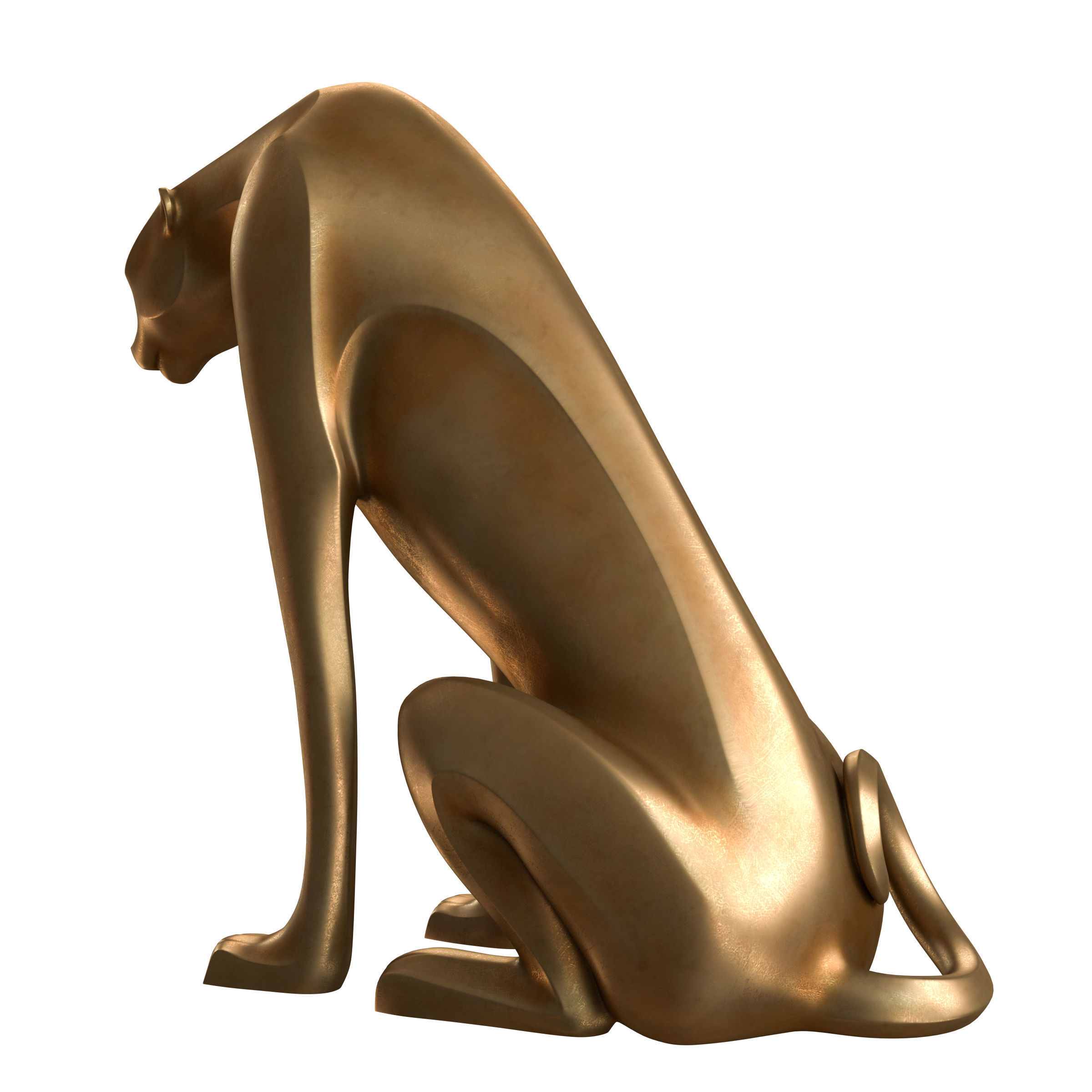 leopard sculpture 3D model_2