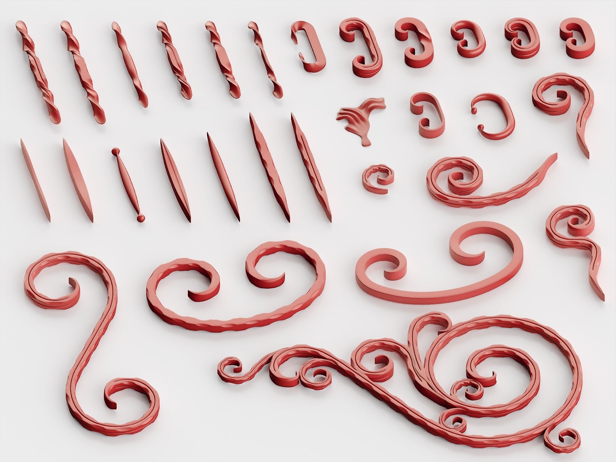 Wrought Iron Pack No1 3D model_8